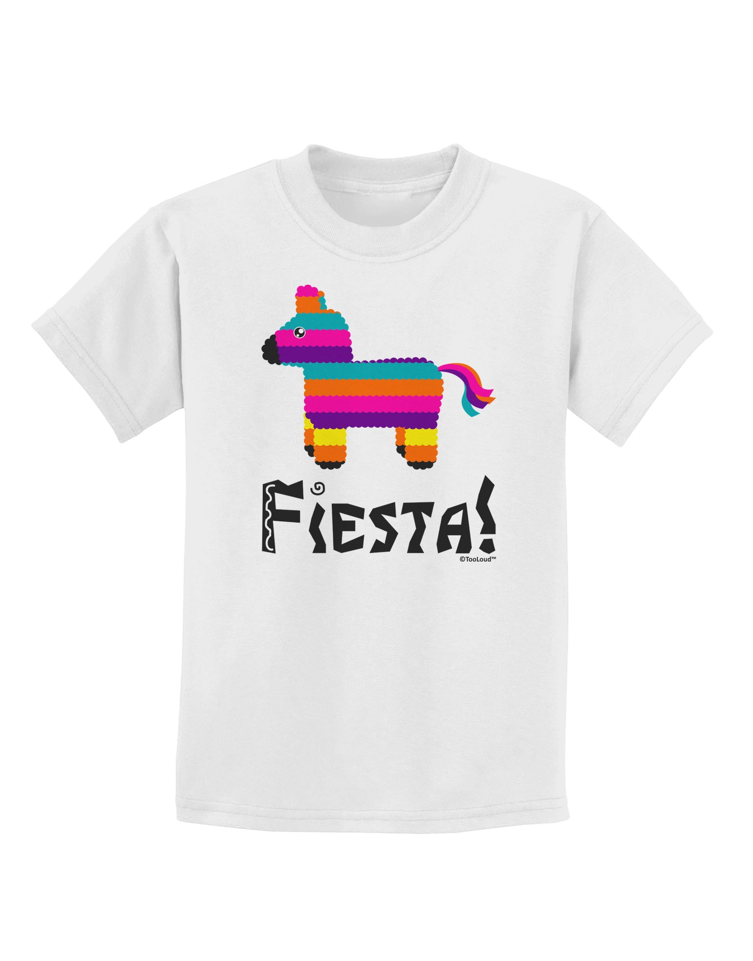 TOOLOUD Colorful Piñata Print Fiesta Party T-Shirt for Kids - Fun Birthday & Cinco de Mayo Celebration Outfit