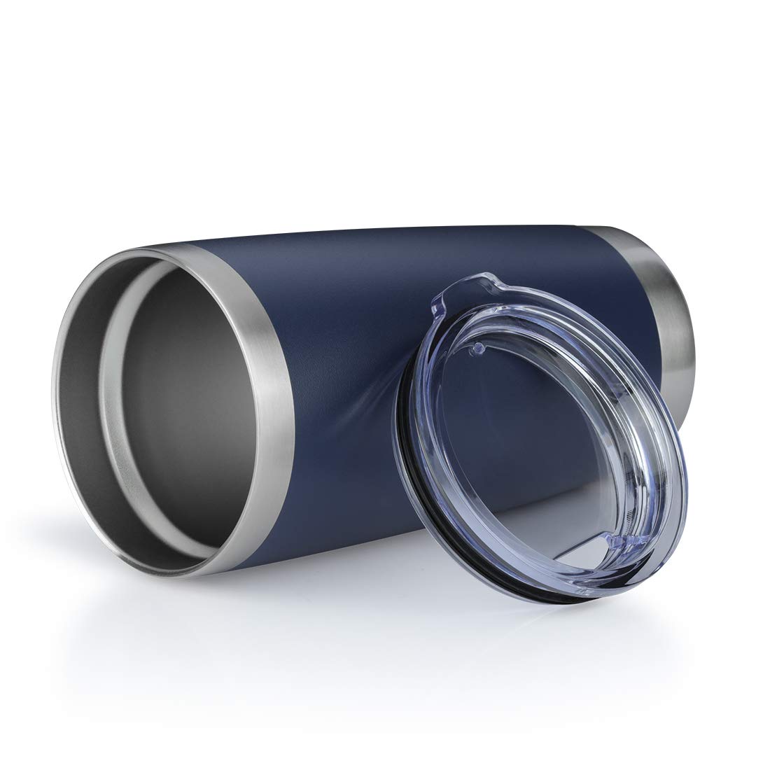20oz Stainless Steel Vacuum Insulated Tumbler with Lid - Double Wall Travel Mug, Powder Coated Coffee Cup for Hot & Cold Drinks (12-Pack, Navy) - Perfect for Office, Camping, Gym & Outdoor Activities