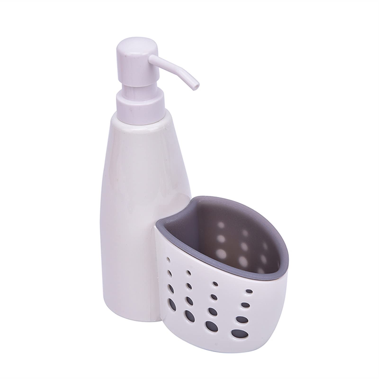 TOMYEUS Refillable Plastic Soap Dispenser with Storage Box - Portable Empty Liquid Soap Bottle Holder for Bathroom, Kitchen & Travel - Ideal for Hand Wash, Dish Soap & Shampoo Storage