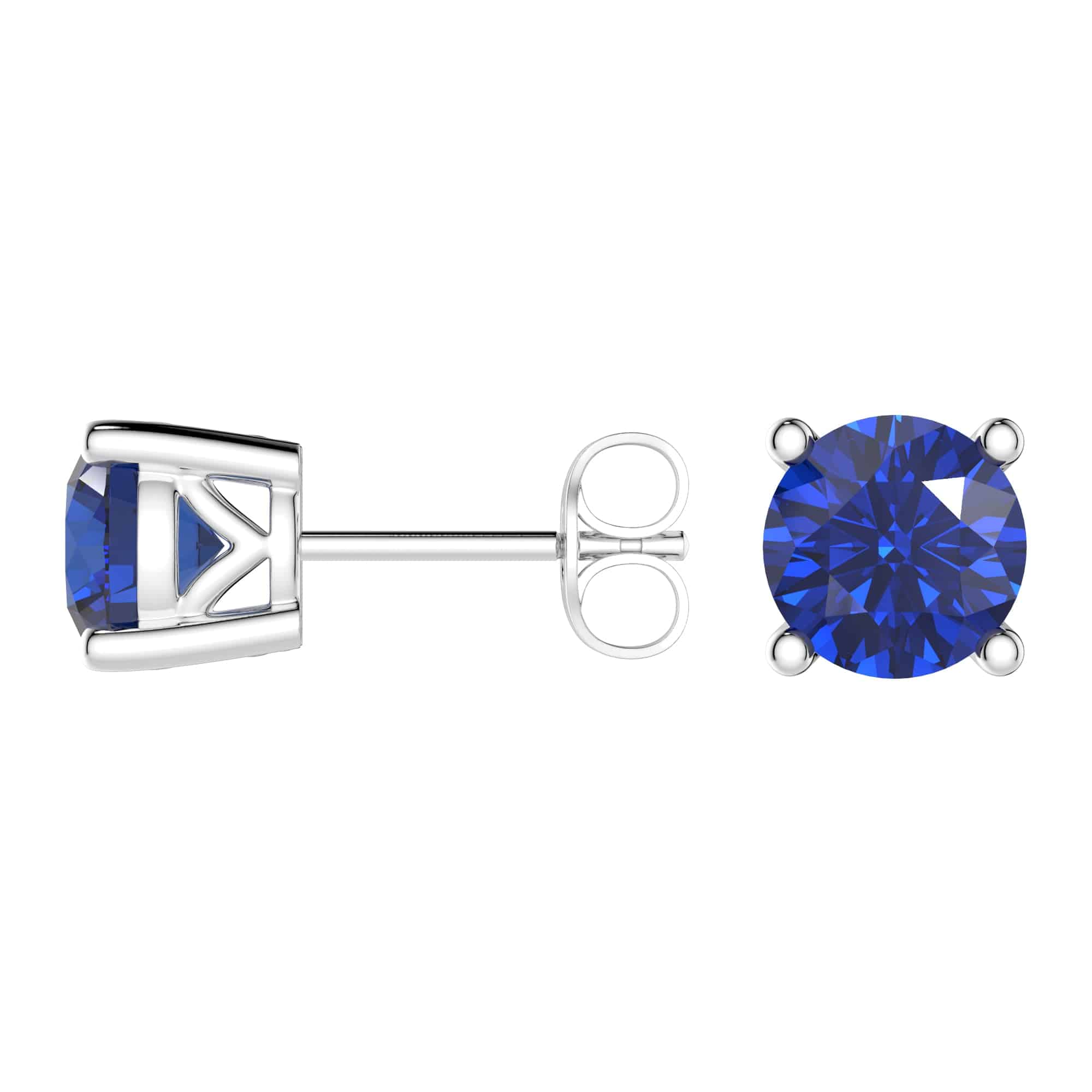 1 CT. Lab Grown Sapphire Stud Earrings for Women - Solitaire Diamond Simulated Earrings for Everyday Wear & Special Occasions
