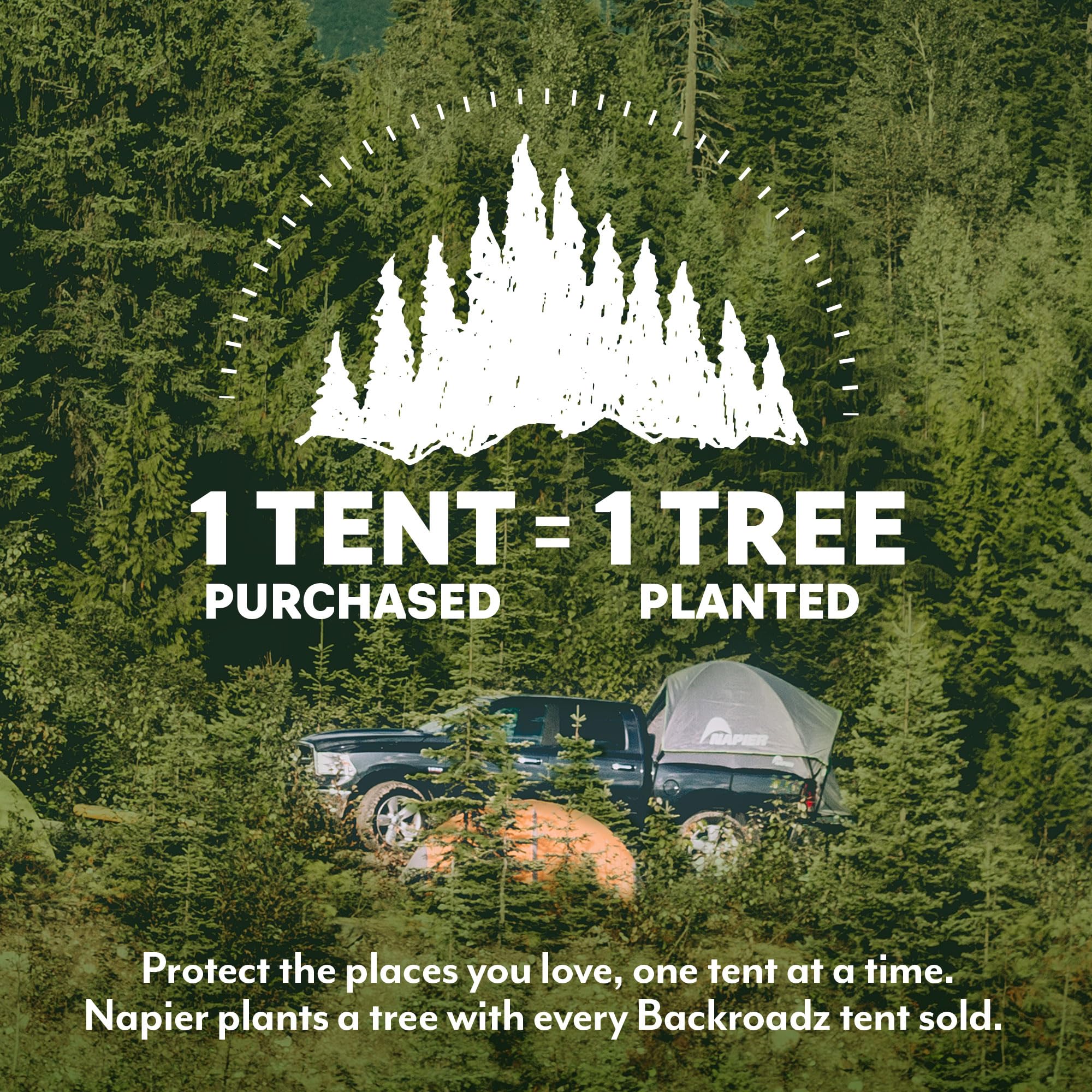 Napier Backroadz Truck Tent with Air Mattress - Waterproof 2-Person Camping Gear for Full Size Trucks