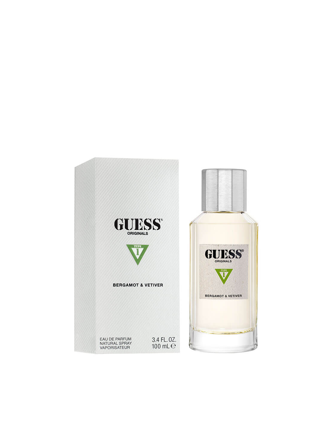 Guess Originals Type 1 Eau de Toilette Spray for Men - 3.4 oz/100ml Fragrance - Fresh Citrus & Woody Scent - Perfect for Daily Wear, Date Night & Special Occasions