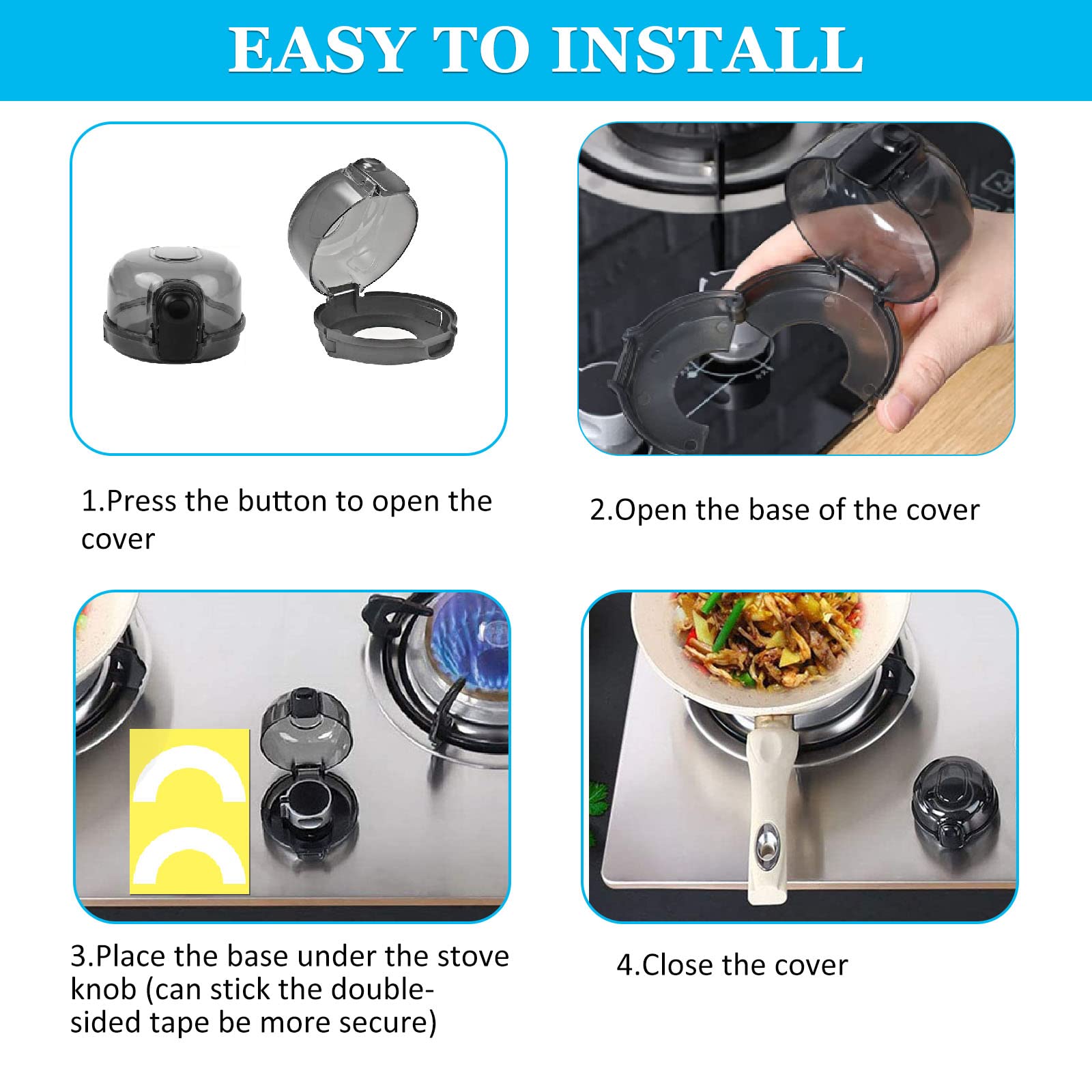 OFYDNR Stove Knob Covers (5+1 Pack) - Child Safety Locks for Gas Stove & Oven - Baby Proofing Kitchen Essentials for Toddler Protection - Perfect for Childproofing Homes with Young Kids