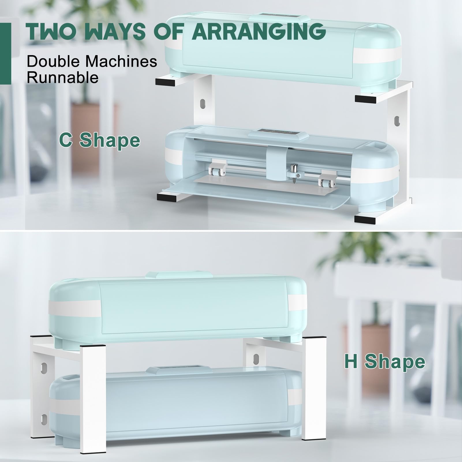 2-in-1 Stand Legs for Cricut Maker 3/Maker/Explore 3/Explore Air 2 - Dual Machine Stand with Storage Organizer | Craft Room Accessories for Vinyl Cutting & DIY Projects