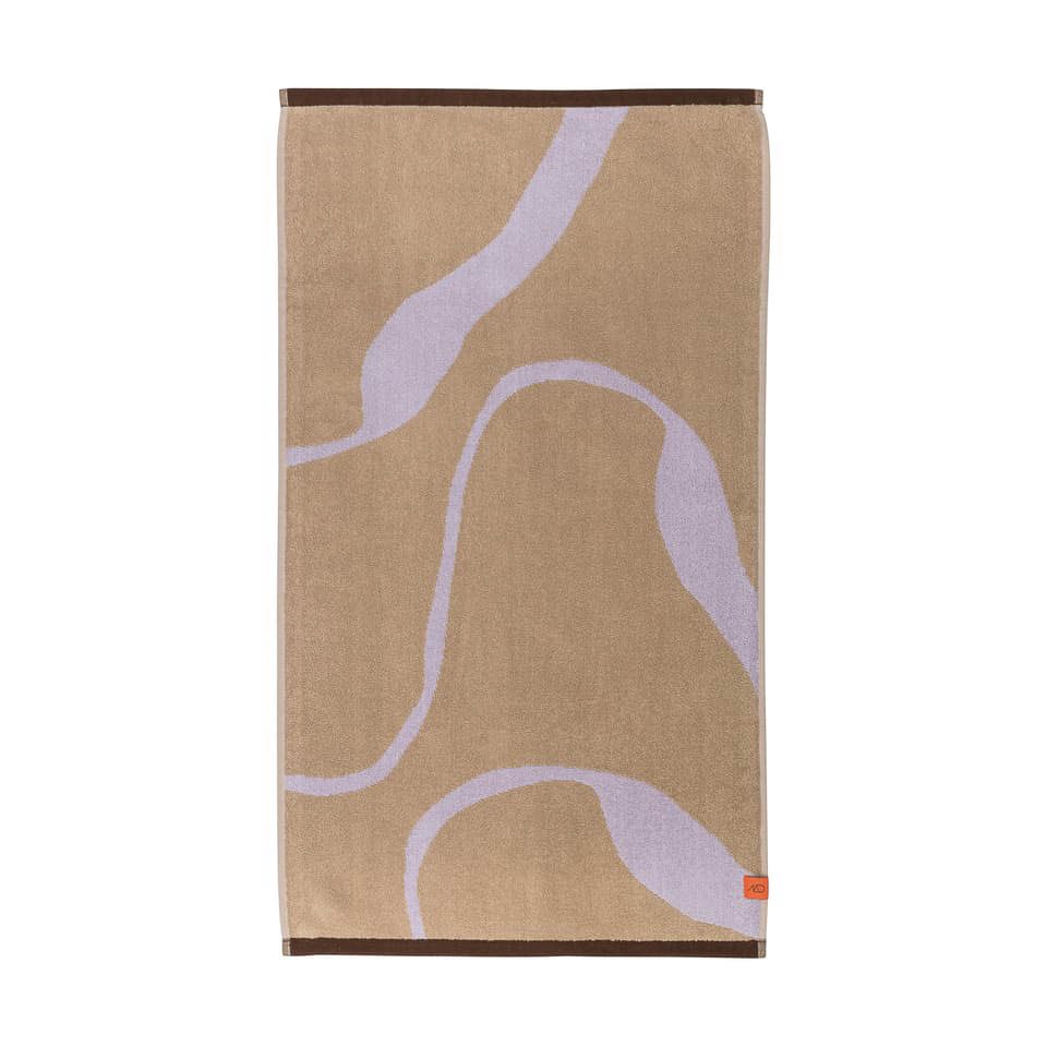 METTE DITMER Nova Arte Bath Towel Set - 70x133cm (27x52 Inches) - Soft Absorbent Cotton Towels for Spa, Bath & Pool - Sand & Lilac Color Options - Luxury Hotel Quality Bath Linens