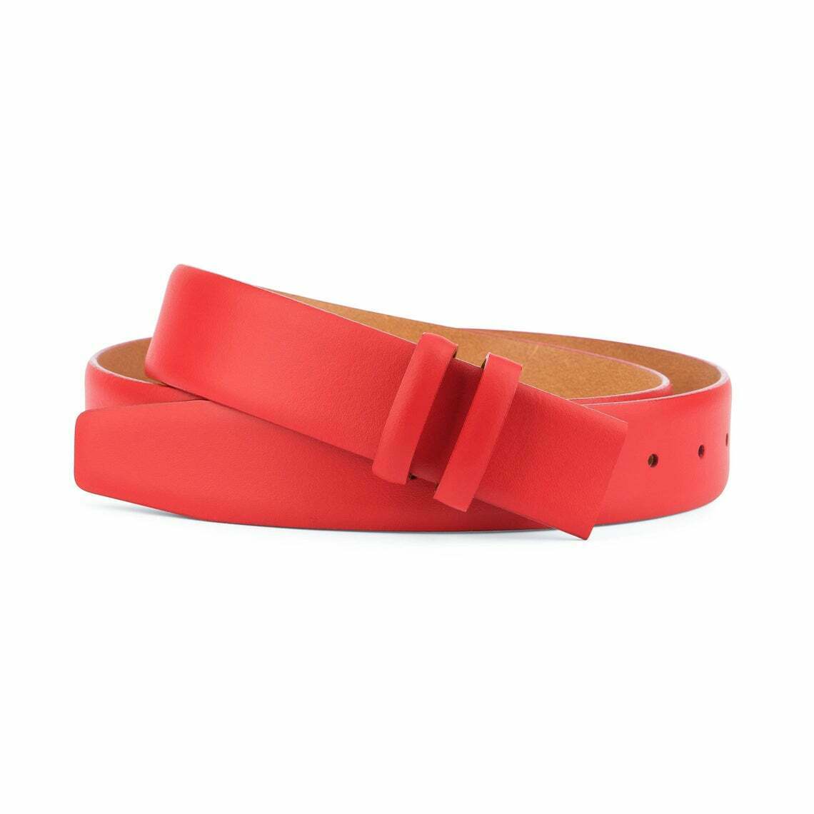Ferragamo Genuine Leather Belt Strap Replacement - 35mm Width Red Leather Belt for Men & Women | Dress Belt for Office, Formal Wear & Special Occasions