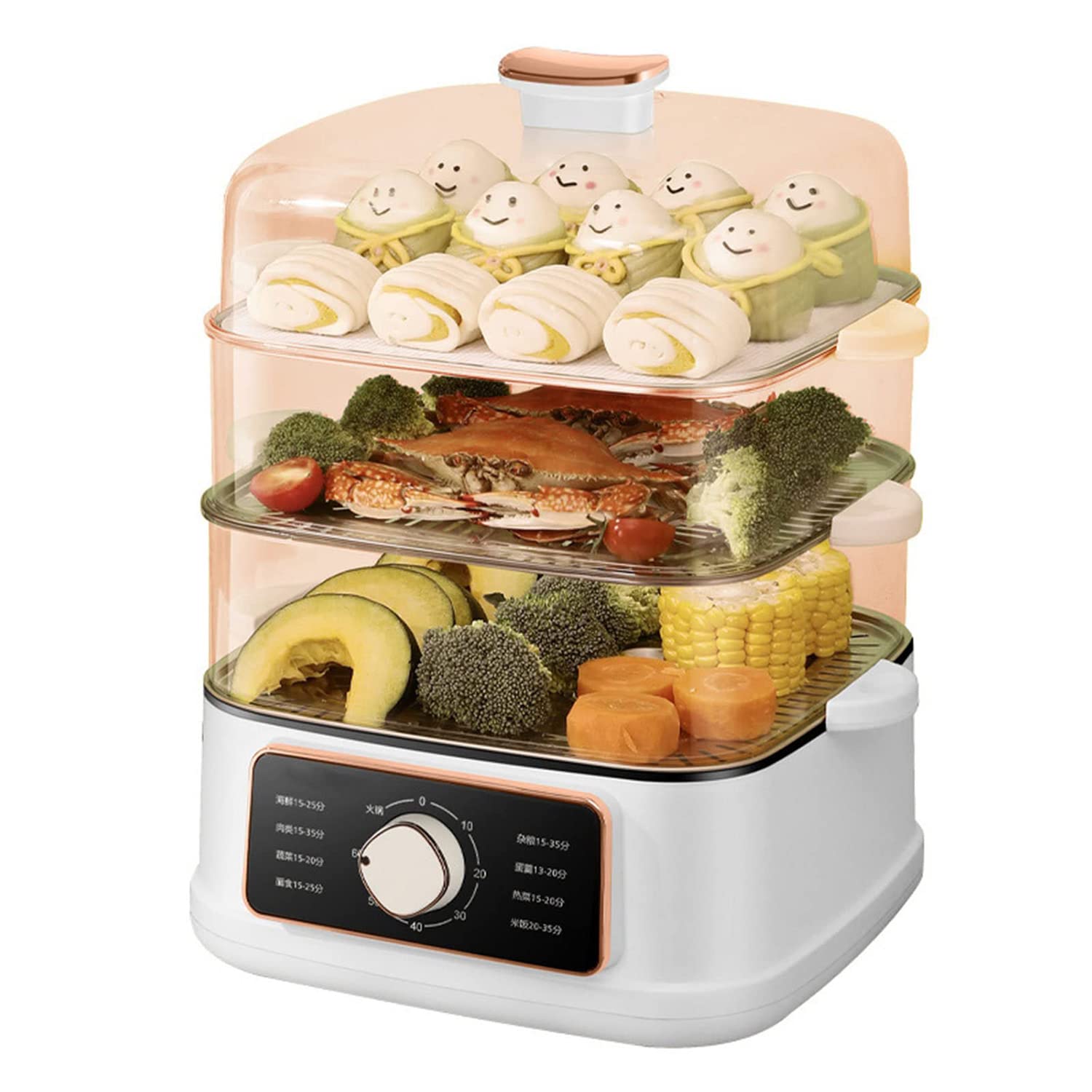 JODAIS Electric Steamer - 3-in-1 Multi-Layer Stainless Steel Steamer Pot for Home Cooking, Hot Pot, Vegetables & Seafood | Perfect for Family Meals & Healthy Meal Prep