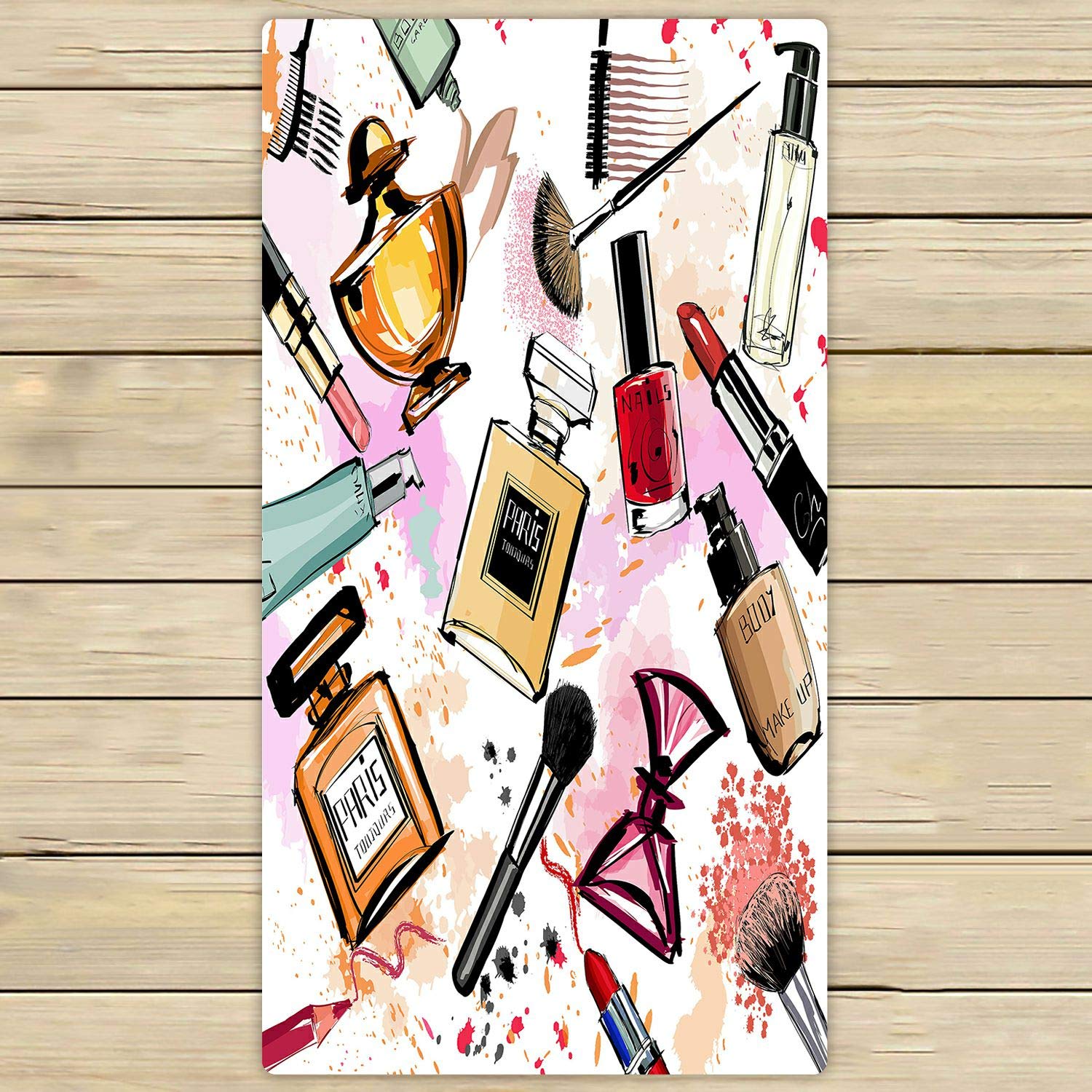 ABPHQTO Watercolor Cartoon Cosmetic Perfume Towels - 30x56 Inch Large Soft Beach Towel for Pool, Spa, Travel & Sports | Perfect for Swimming, Sunbathing & Gym