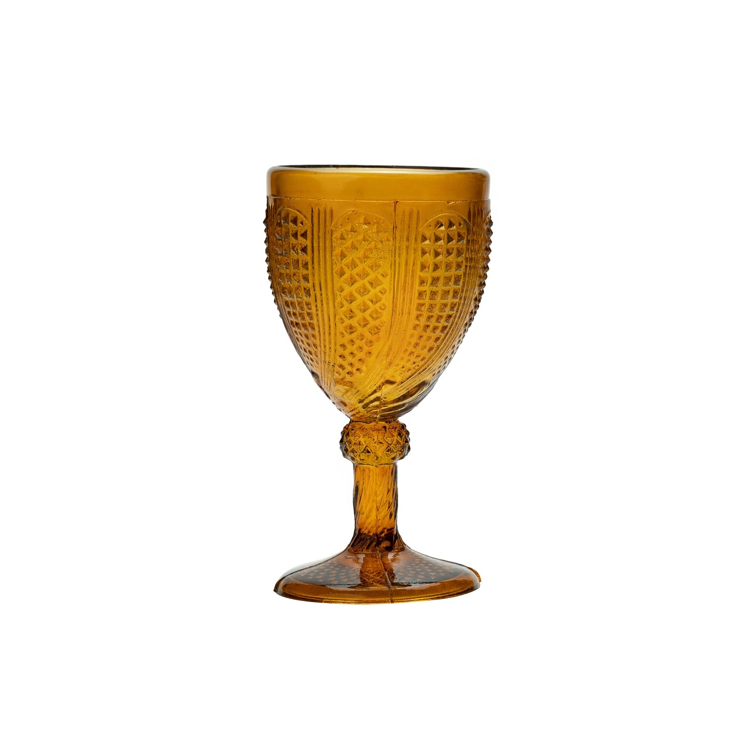 Norma Amber Wine Goblet Set - Elegant Handmade Glassware for Red & White Wine - Perfect for Dinner Parties, Weddings & Home Entertaining
