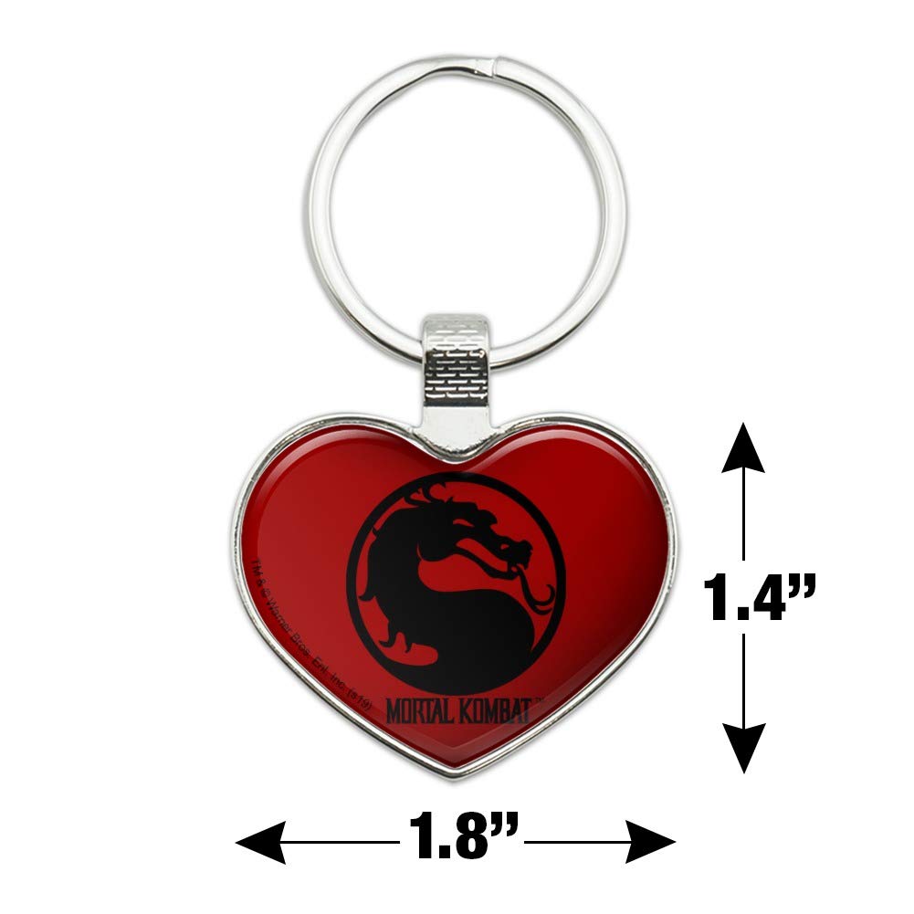 Mortal Kombat Heart Love Symbol Metal Keychain - Durable Key Ring for Gamers & Fans - Perfect for Cosplay, Gifts, and Everyday Carry