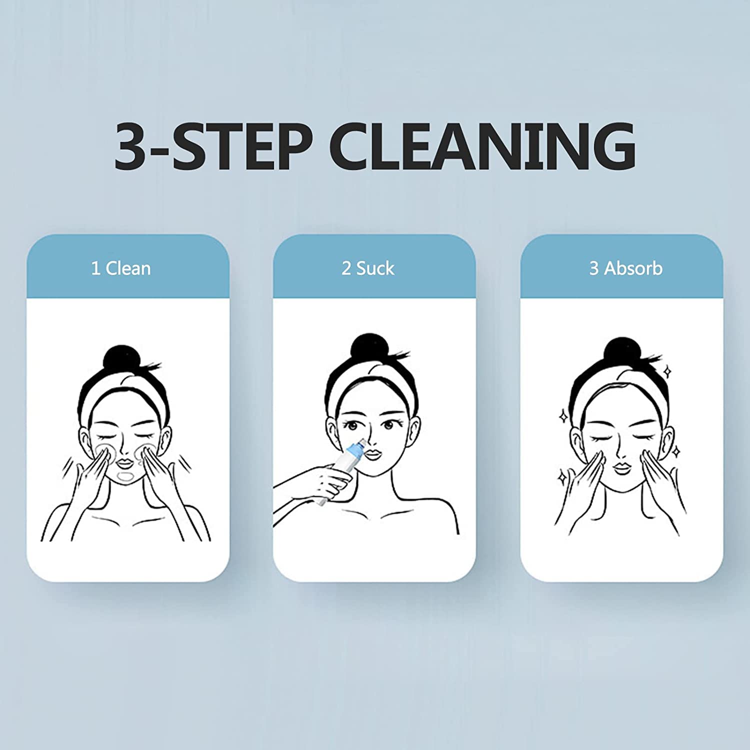 Professional Blackhead Remover Tool Kit - 3 in 1 Vacuum Suction Nozzles for Deep Pore Cleansing, Oil & Blackhead Removal - Perfect for Facial Spa & At-Home Skincare Routine