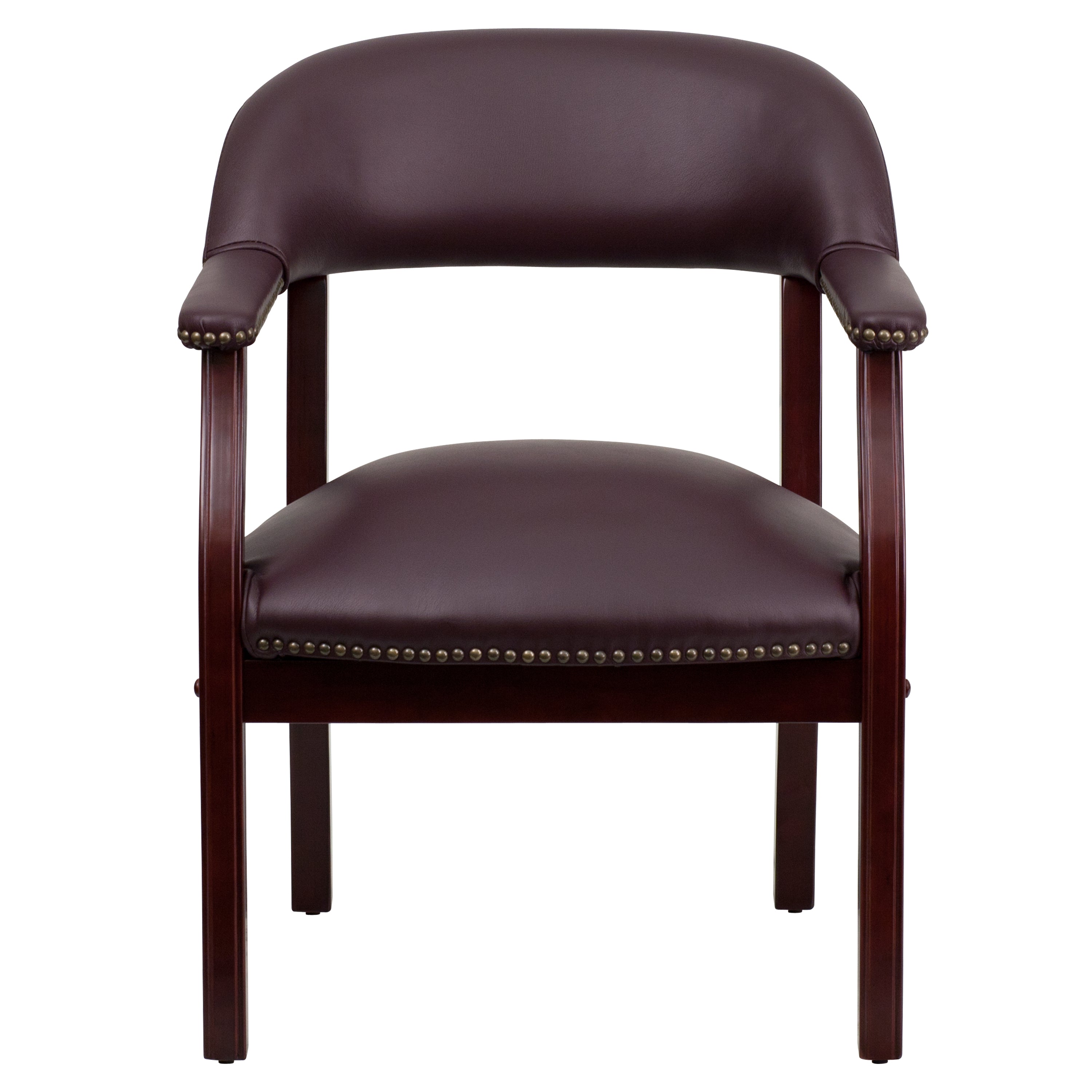 Premium FLASH Diamond Black LeatherSoft Conference Chair with Accent Nail Trim - Ergonomic Office Chair for Executive Meetings & Home Office Workspace