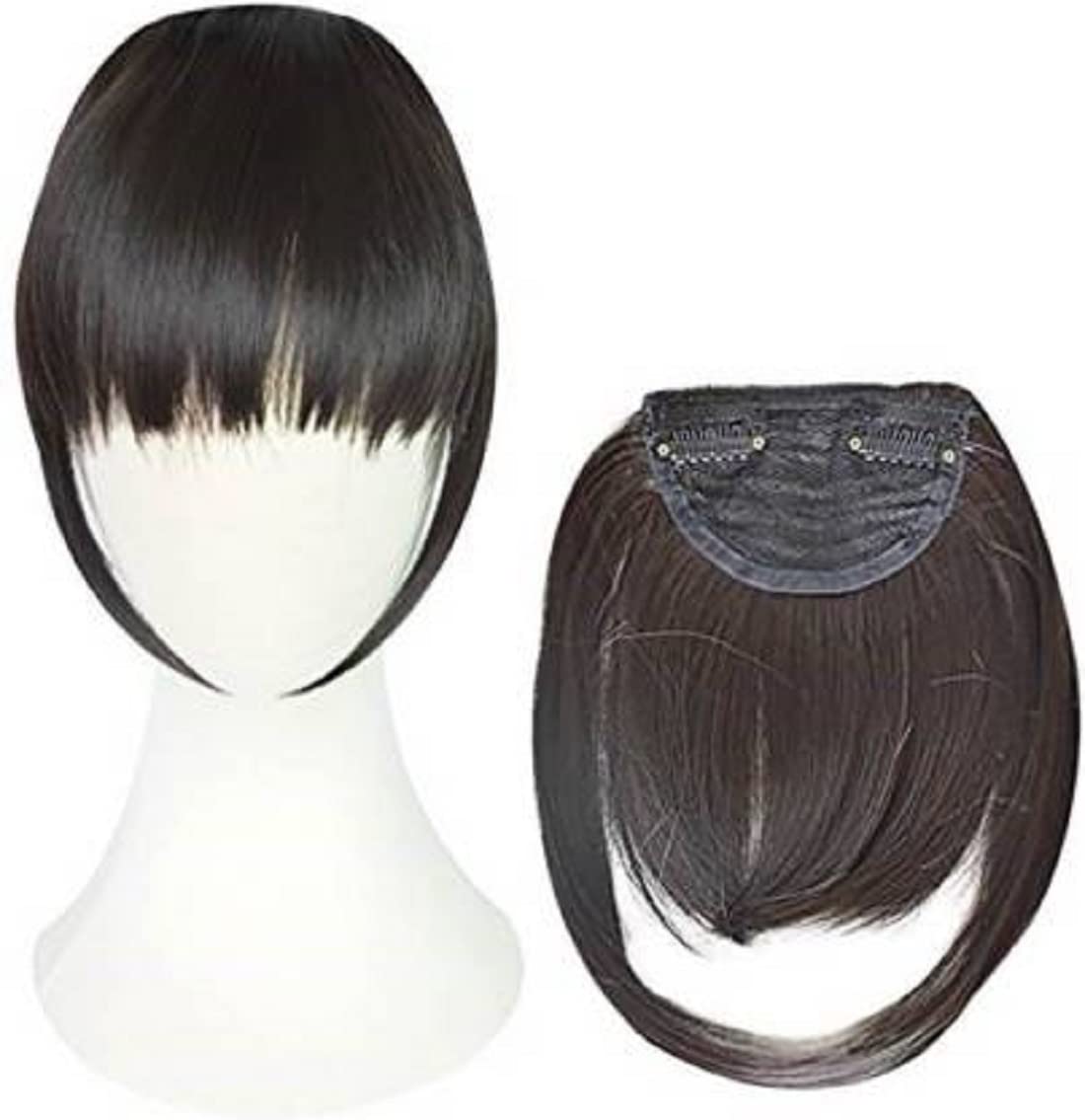 Natural Looking Wispy Bangs Hair Extensions for Women - Brown Fringe Clip-in Bangs | Stylish Front Hairpiece for Girls & Women | Perfect for Cosplay, Daily Wear & Hairstyle Transformation
