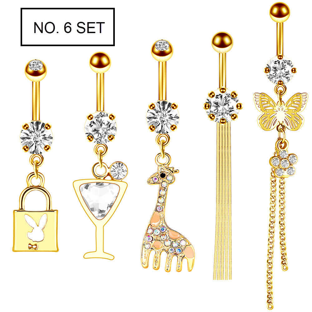 Elegant Giraffe Tassel Belly Button Rings | C186 | Perfect for Summer Beach Parties, Music Festivals & Boho Fashion Accessories