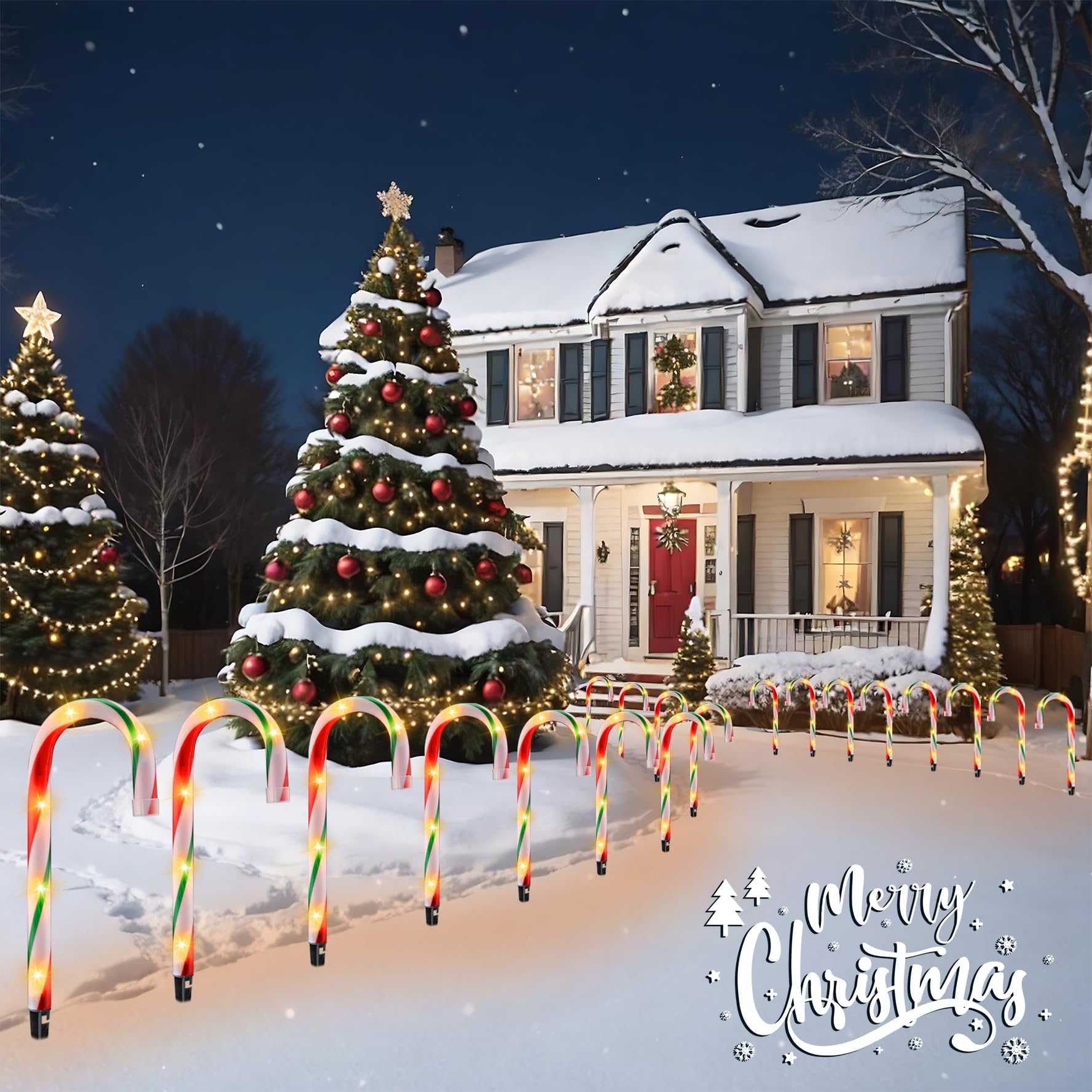 GAGALIFE 10 Pack Candy Cane Pathway Lights - 10