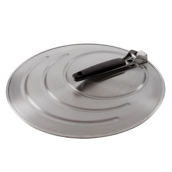 OXO Splatter Screen - 12-Inch Stainless Steel Splatter Guard for Frying Pans - Oil & Grease Splatter Protection for Stovetop Cooking - Perfect for Sautéing, Frying & Cooking Bacon