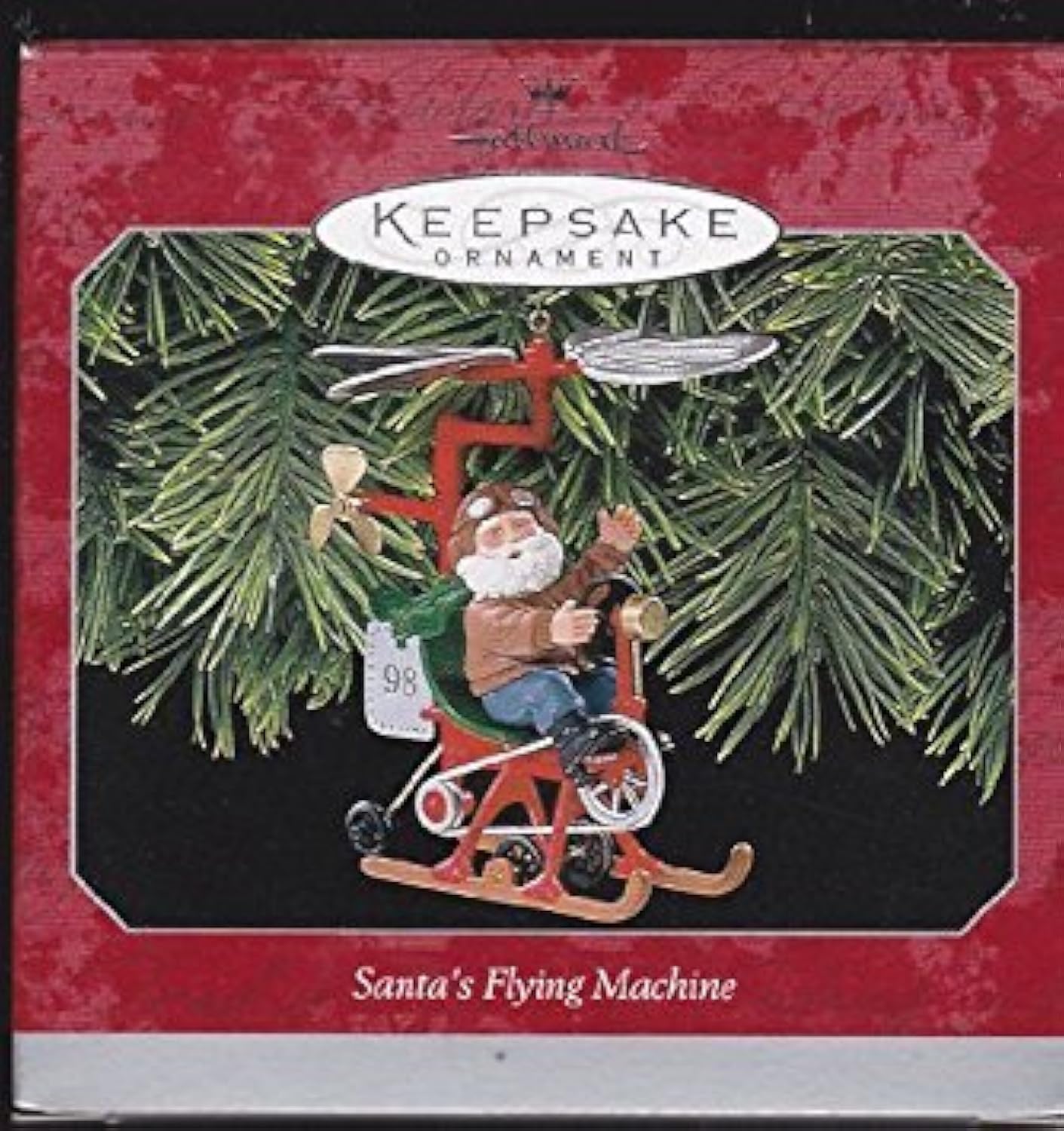 Hallmark Keepsake Ornament: Santa's Flying Machine 1998 - Vintage Christmas Tree Decoration for Holiday Collectors & Home Décor