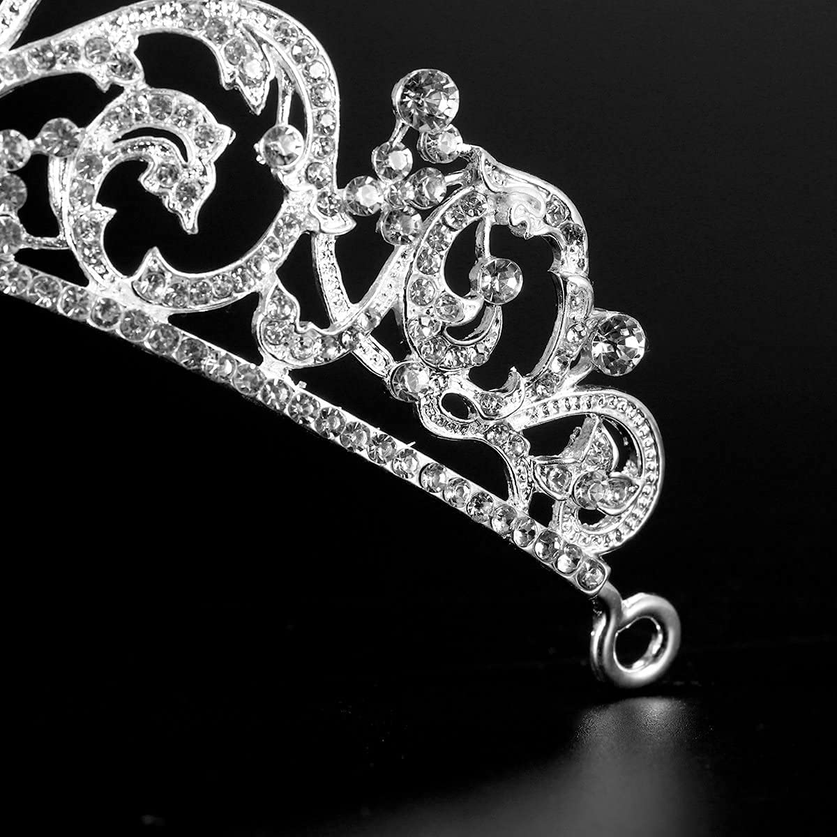 ONOTEC Silver Wedding Tiara Crown with Symmetrical Crystal Rhinestones - Elegant Bridal Headpiece for Weddings, Prom, Pageants & Special Occasions