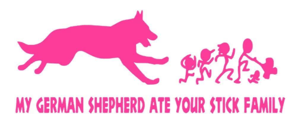 Funny German Shepherd Car Window Decal - Pack of 2 Vinyl Stickers (8x3 Inch, Hot Pink) for Cars, Laptops, Phones - Perfect for Pet Lovers & Humorous Car Decor