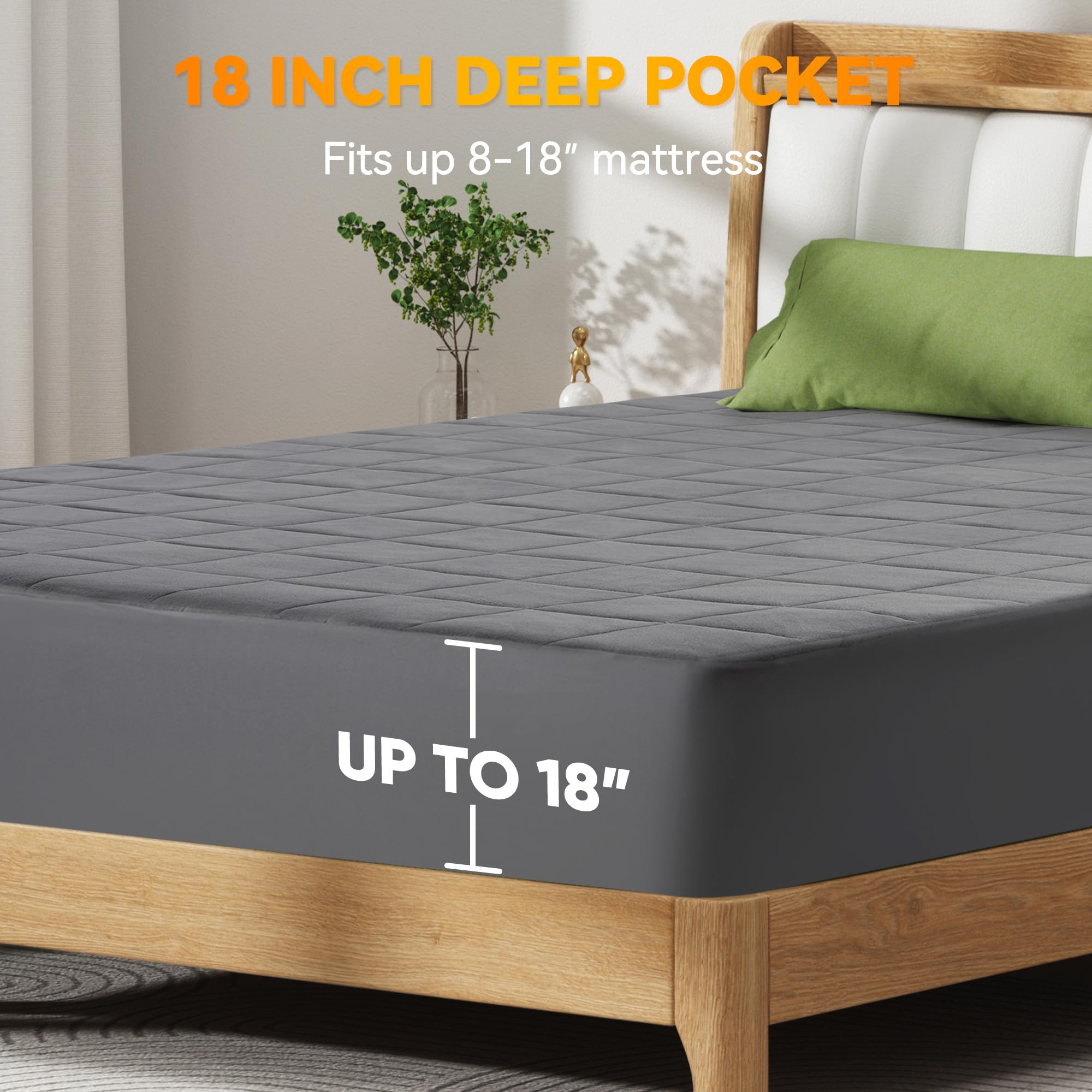 Electric Heated Mattress Pad King Size - Coral Fleece Electric Bed Warmer with 10 Heat Settings & Auto Off (2/4/8 Hours) | Fits Up to 18