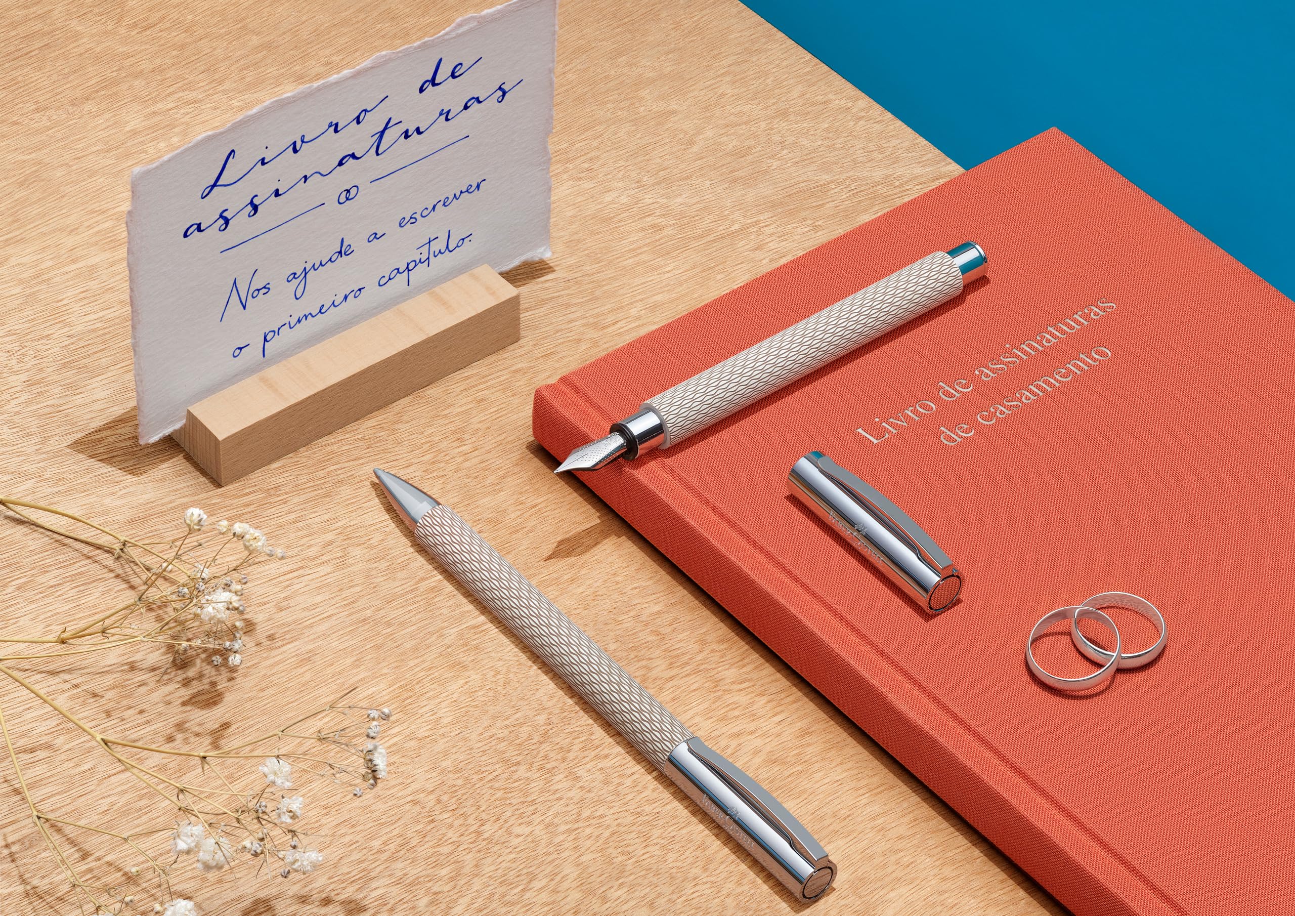 Faber-Castell Ambition OpArt 149620 Fountain Pen - Medium White Sand Nib with Gift Box - Premium Writing Instrument for Professionals, Students & Gift Giving