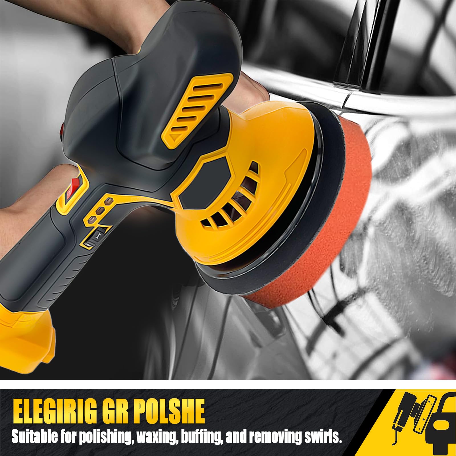 **20V Cordless Car Buffer Polisher for Dewalt Battery - 6 Speed Adjustable Up to 6000RPM - Perfect for Car Detailing, Polishing & Waxing (Battery Not Included) - Ideal for DIY Auto Care & Professional Detailing**