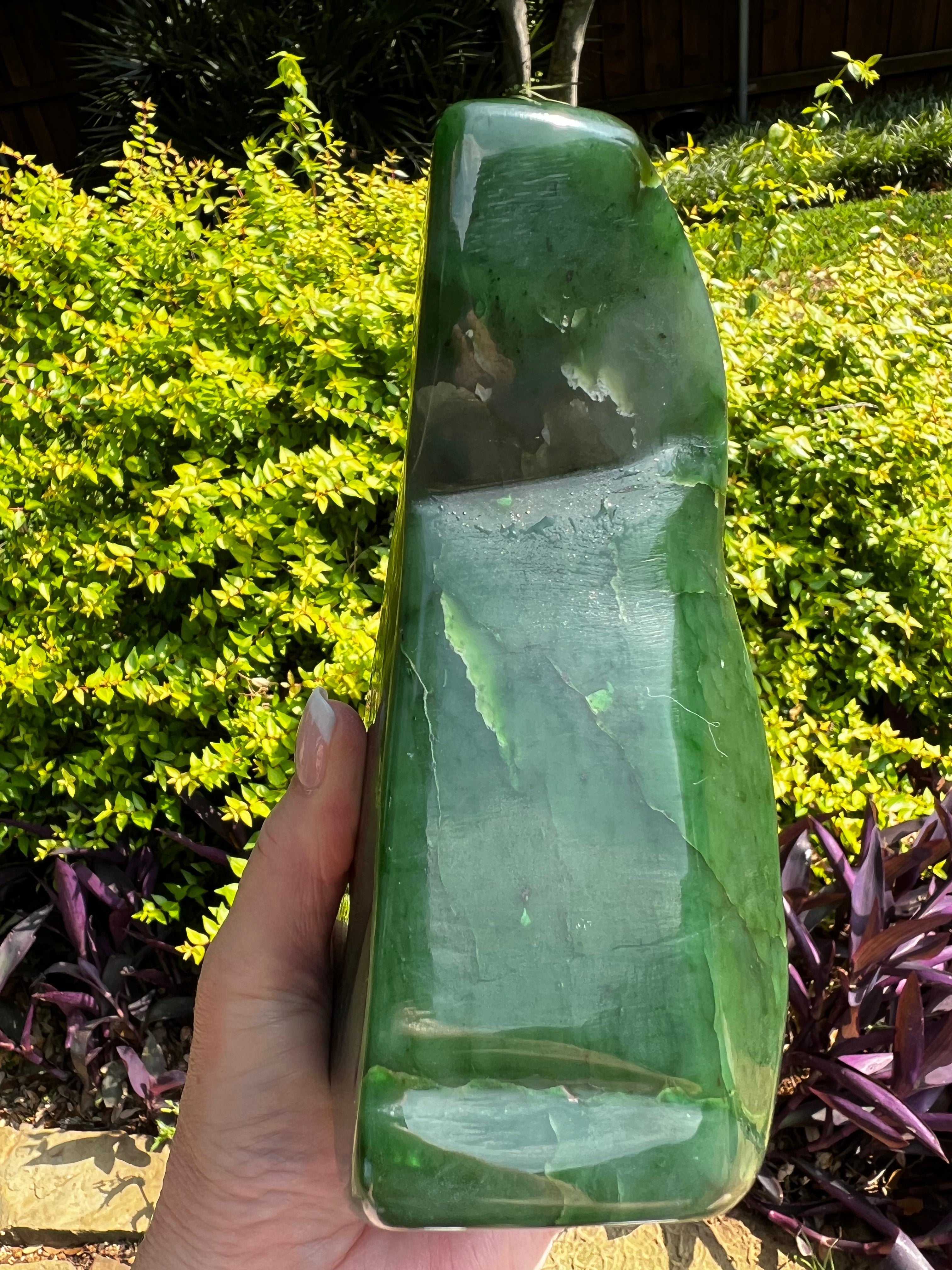 Premium Large Nephrite Jade Freeform Statement Piece - 3.10 lbs, 6.5 Inches - Handcrafted Natural Stone Sculpture for Home Decor, Meditation Space & Luxury Gift