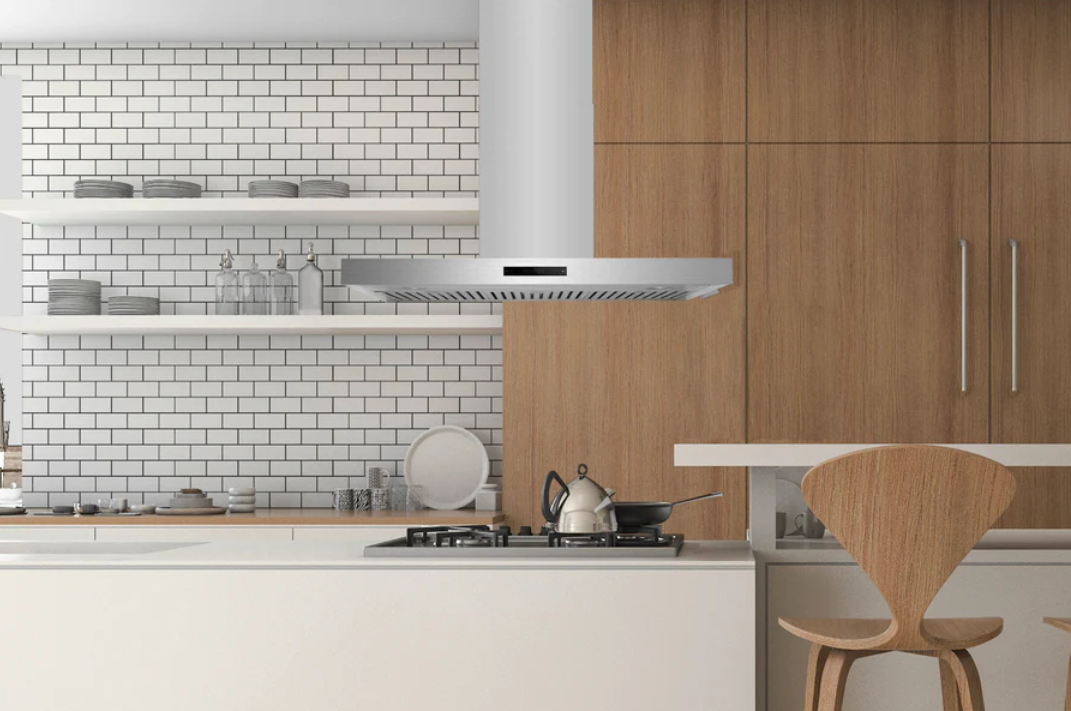 Hauslane Chef Series IS 700 1000 CFM Convertible Stainless Steel Island Range Hood - Powerful Kitchen Ventilation for Open Concept Homes & Commercial Kitchens