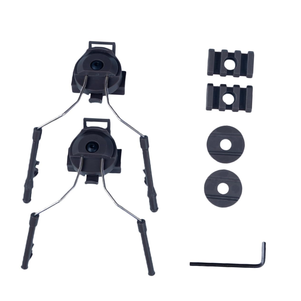 BESPORTBLE 3-Piece Fast Helmet Rail Adapter Set - Universal Helmet Headset Mount for Motorcycle, Bike & Snowboarding - Durable Black Design for Secure Audio Device Attachment