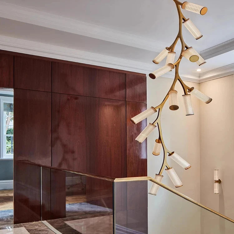 Modern Simple Staircase Chandelier - Elegant Crystal Pendant Light Fixture for Foyer, Hallway & Stairwell Lighting | Indoor Home Decor