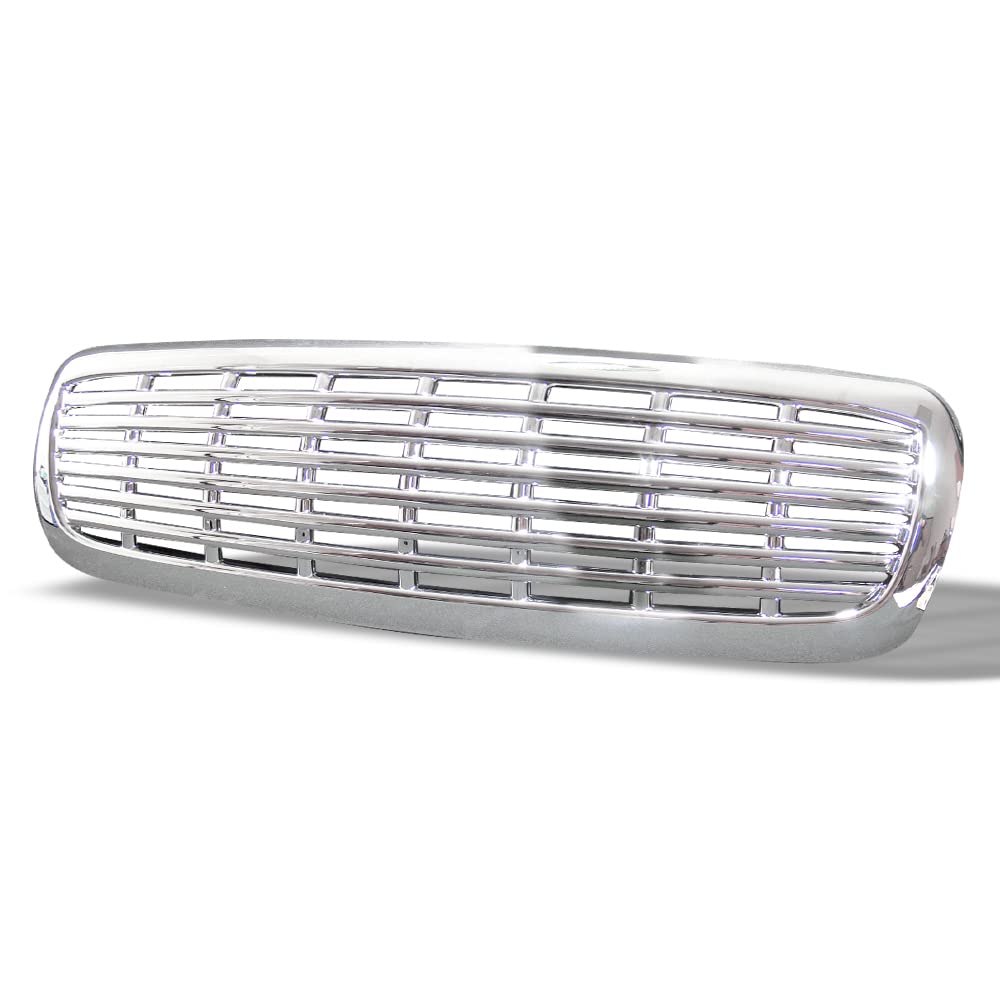 97-04 Dodge Dakota & 98-03 Durango Chrome ABS Front Hood Bumper Grill Guard - Heavy Duty Protection for Off-Road, Truck Shows & Daily Driving