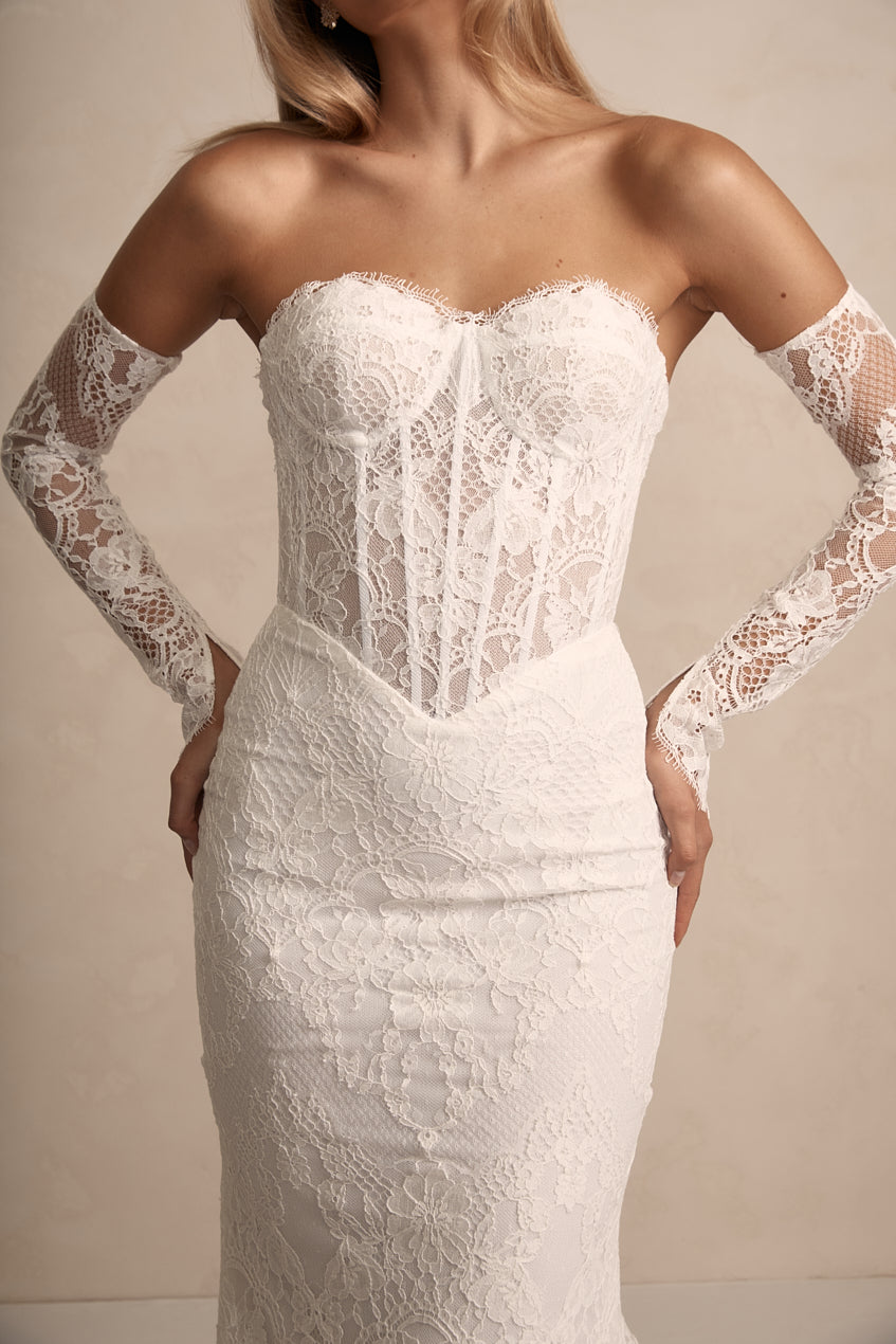 WINNIE Basque Waist Ivory Corset - Ready to Wear Lingerie for Women | Perfect for Bridal, Boudoir & Special Occasions
