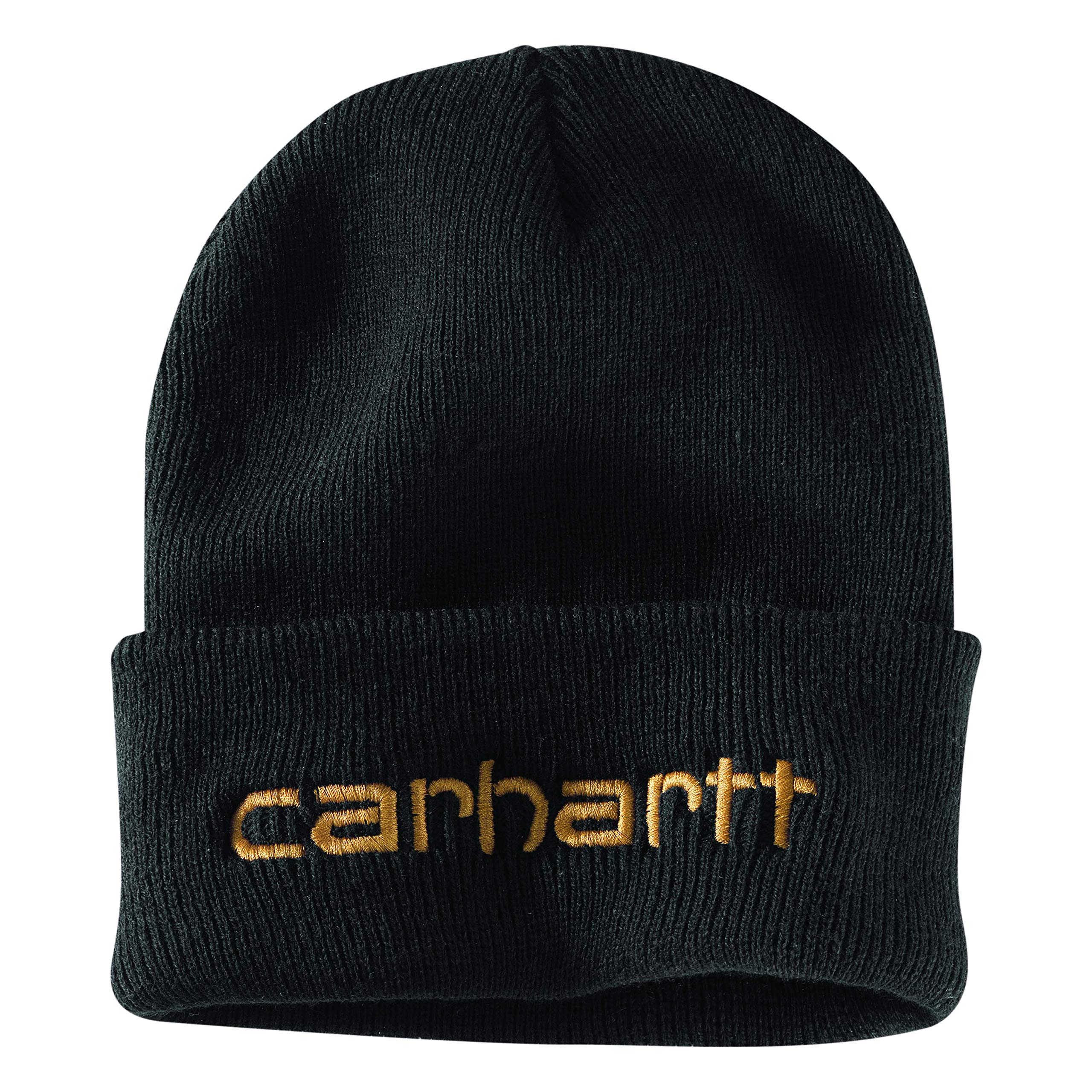 Carhartt Men's Knit Insulated Logo Graphic Cuffed Beanie - Warm Winter Hat for Outdoor Work, Hunting & Casual Wear