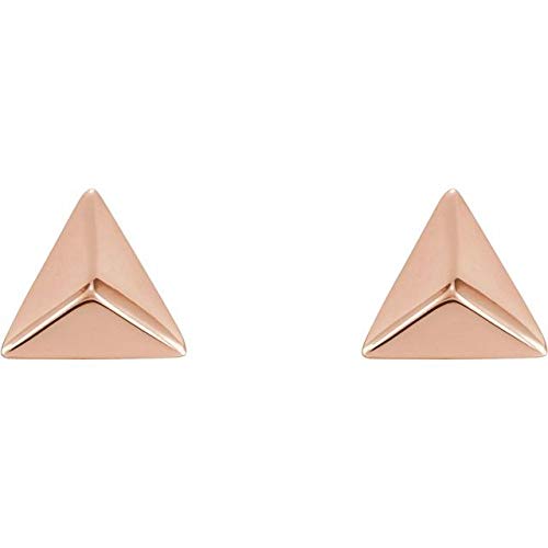 14K Rose Gold Pyramid Earrings - Elegant Dangle Earrings for Women, Perfect for Parties, Weddings & Everyday Wear