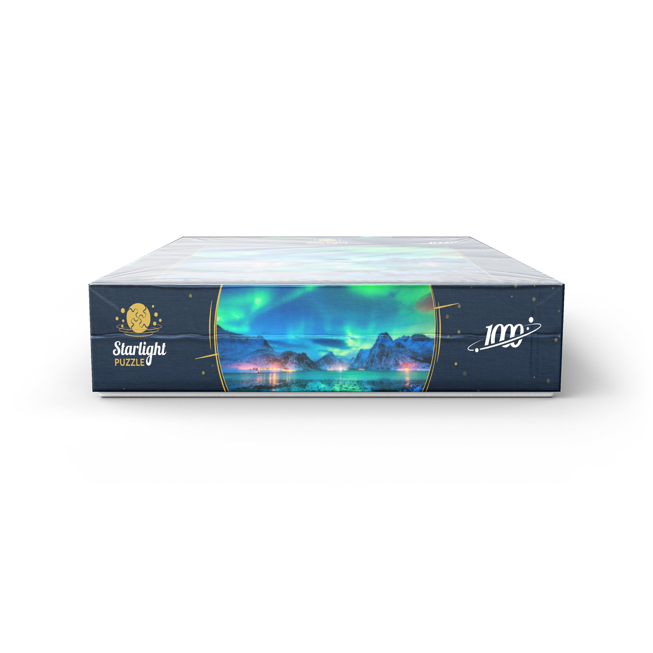 Aurora Borealis Over Sea Coast 1000-Piece Jigsaw Puzzle - Northern Lights Night Scene of Lofoten Islands Norway - Premium Adult Puzzle for Relaxation & Home Decor