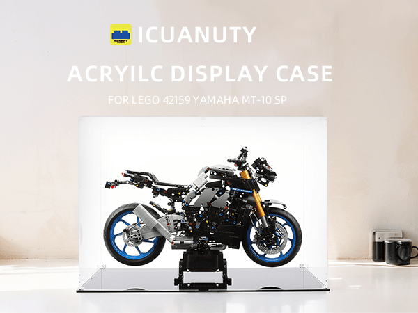 LEGO Yamaha MT-10 SP 42159 Motorcycle Display Case - Premium Acrylic Showcase for Collectible Model Bikes | Perfect for Home, Office & Gift Giving