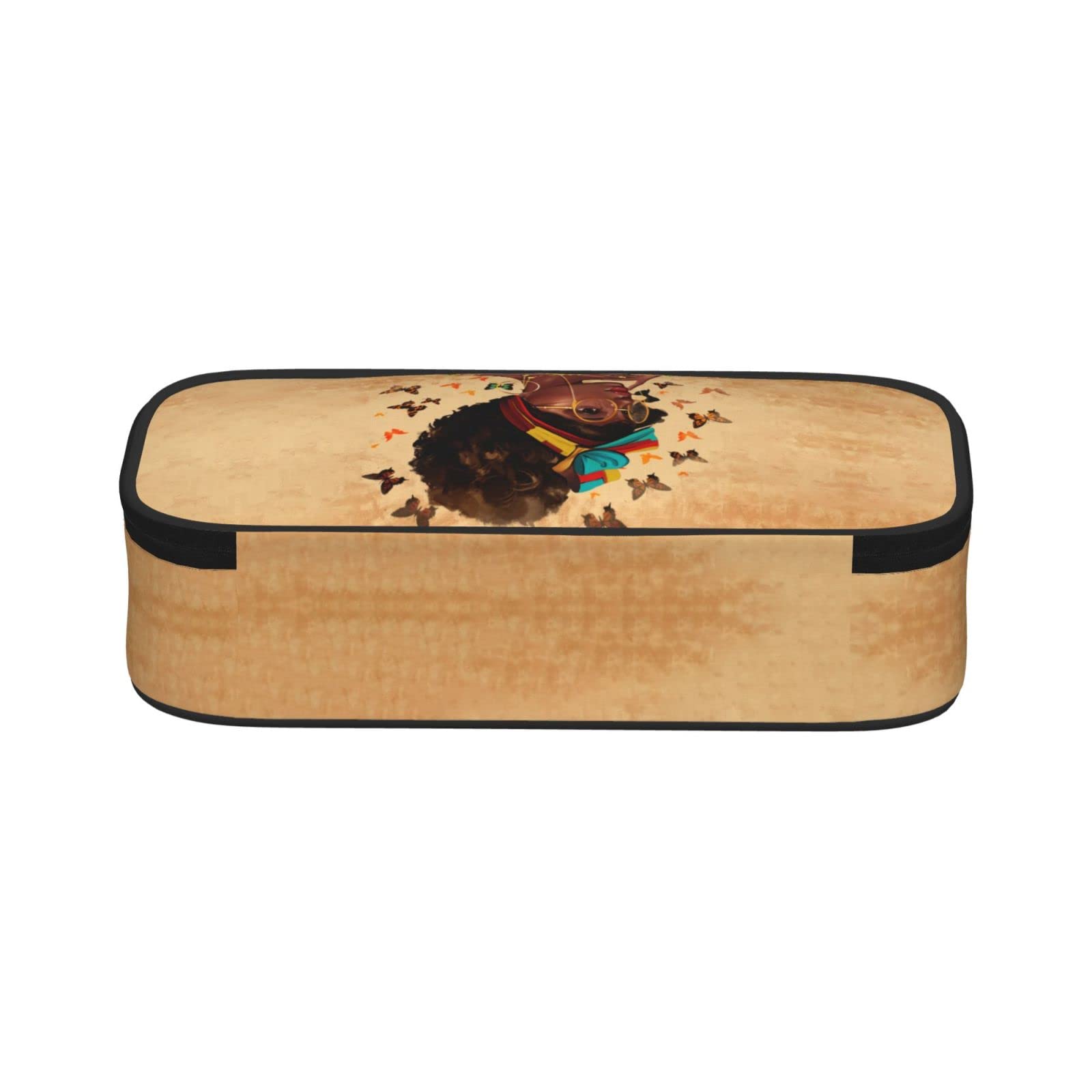 African American Afro Pencil Case - Large Capacity Zippered Organizer for School & Office