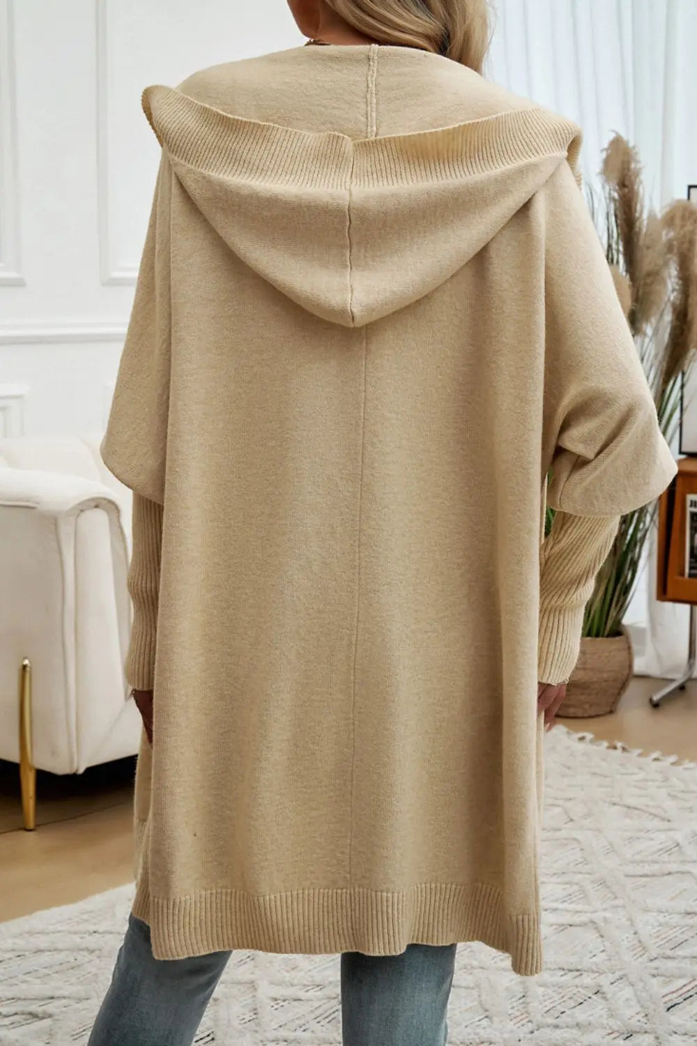 Women's Button Up Long Sleeve Hooded Cardigan Sweater - Cozy Fall & Winter Layering Piece for Casual Outfits and Office Wear