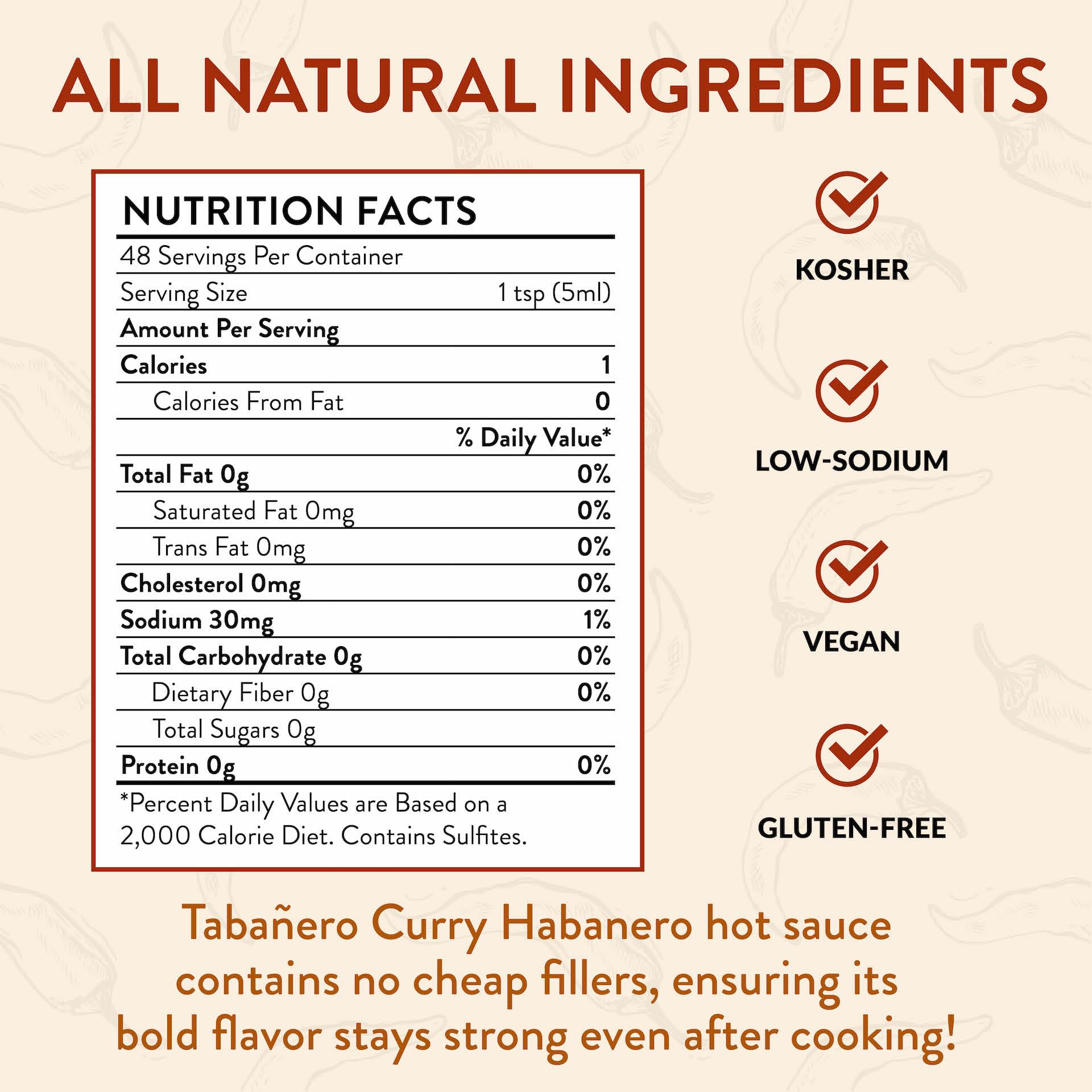 **Tabañero Habanero Hot Sauce - All Natural, Gluten Free, Low Sodium, Vegan & Kosher - Made in USA - 6-Pack (8 Oz Bottles) - Perfect for Tacos, Wings & Spicy Recipes**