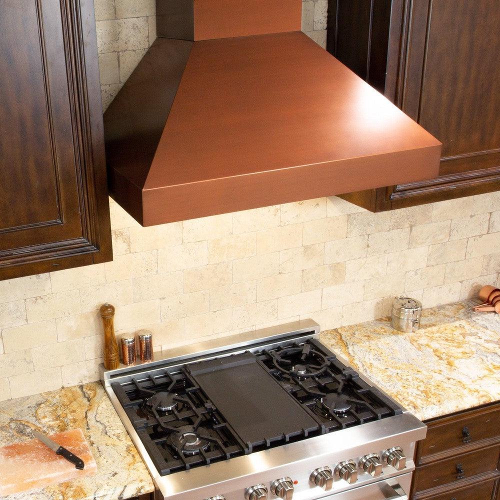 ZLINE 8667C Convertible Designer Series Copper Wall Mount Range Hood - Premium Kitchen Ventilation for Modern Homes | Perfect for Cooking, Baking & Grilling