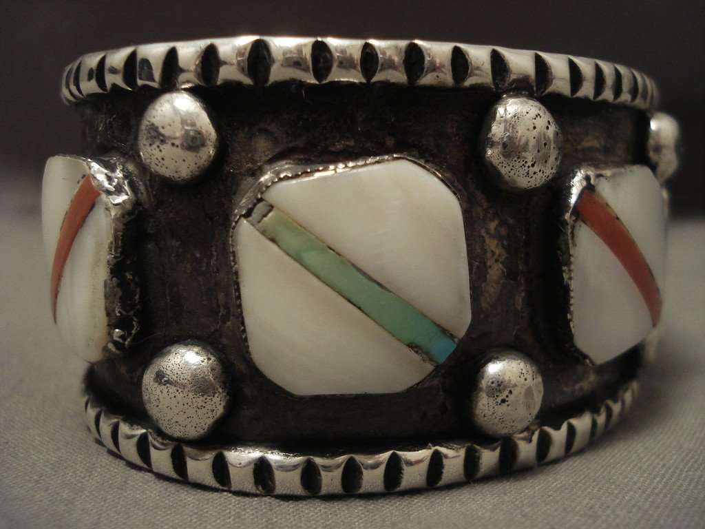 100 Gram 'Unique Oblique' Inlay Turquoise Native American Sterling Silver Bracelet - Handmade Southwest Jewelry for Women, Boho Chic Accessory for Festival & Everyday Wear