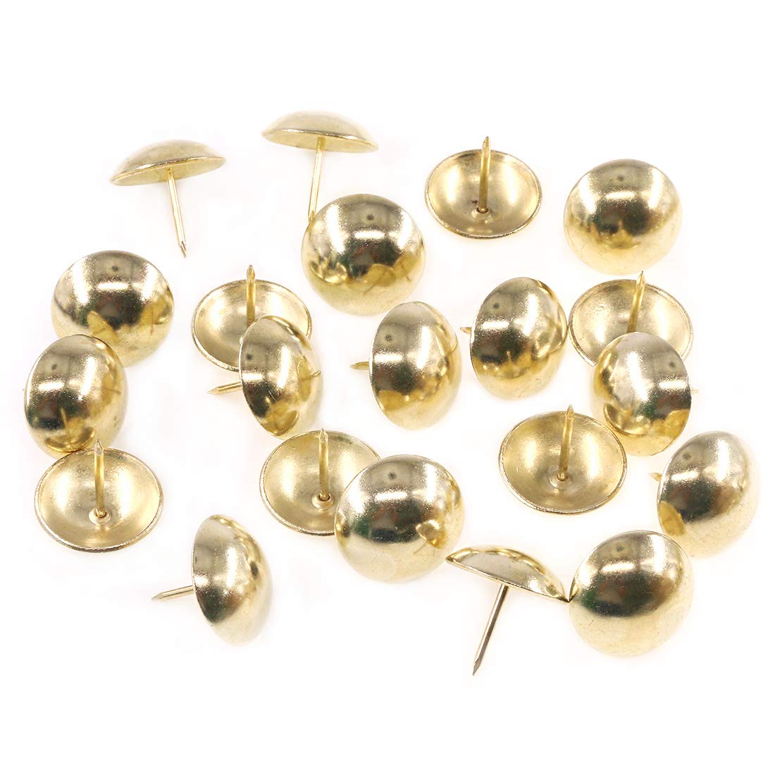 Keadic 100Pcs 1 Inch (25mm) Antique Gold Upholstery Tacks Furniture Nails Pins Assortment Kit - for Upholstered Furniture, Cork Board, DIY Projects, Home Decor & Crafting