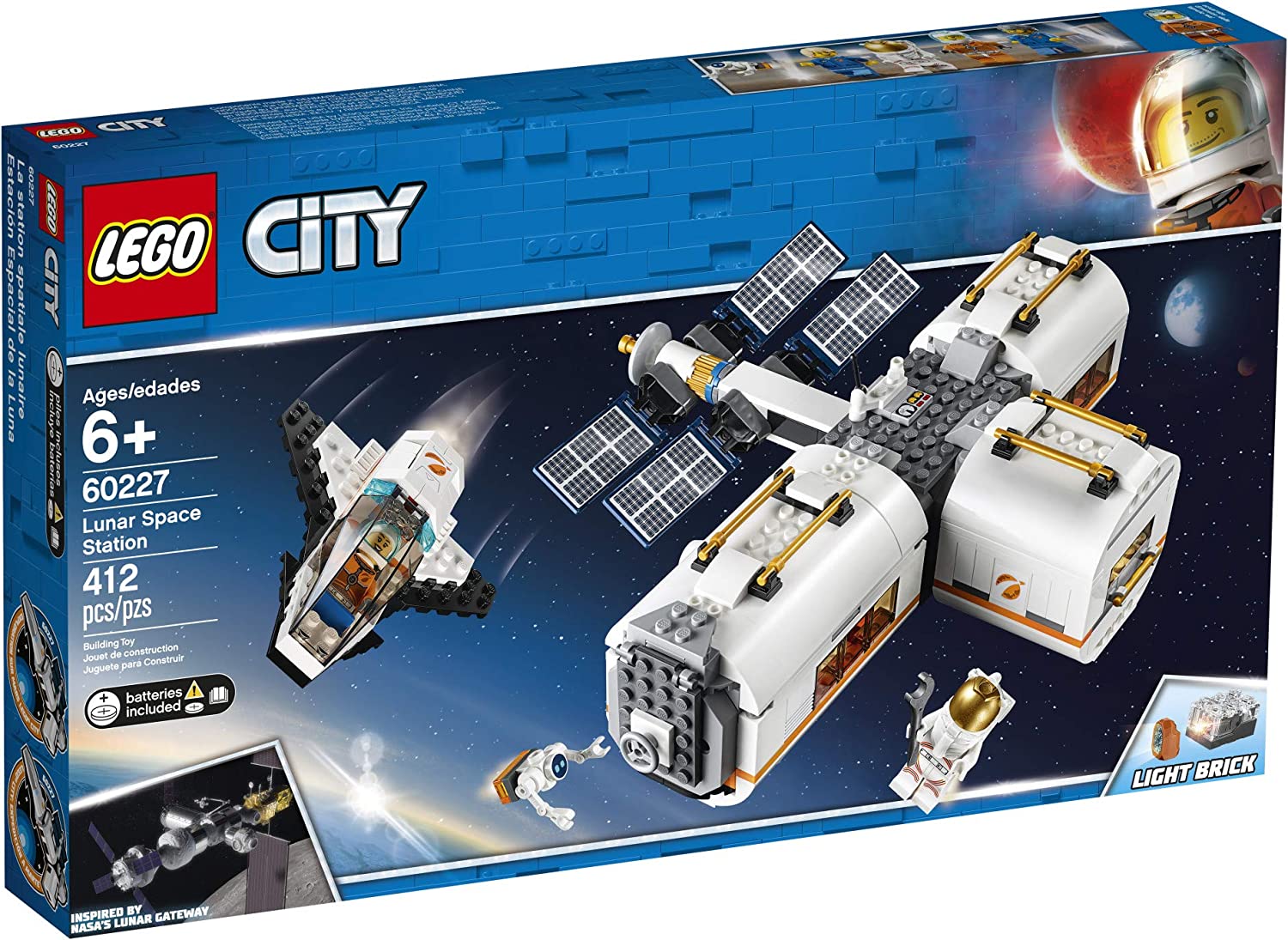 LEGO City Lunar Space Station 60227 Building Toy Set - STEM Educational Space Shuttle & Astronaut Playset for Kids Ages 6+ | Perfect for Creative Play & Space Exploration Enthusiasts