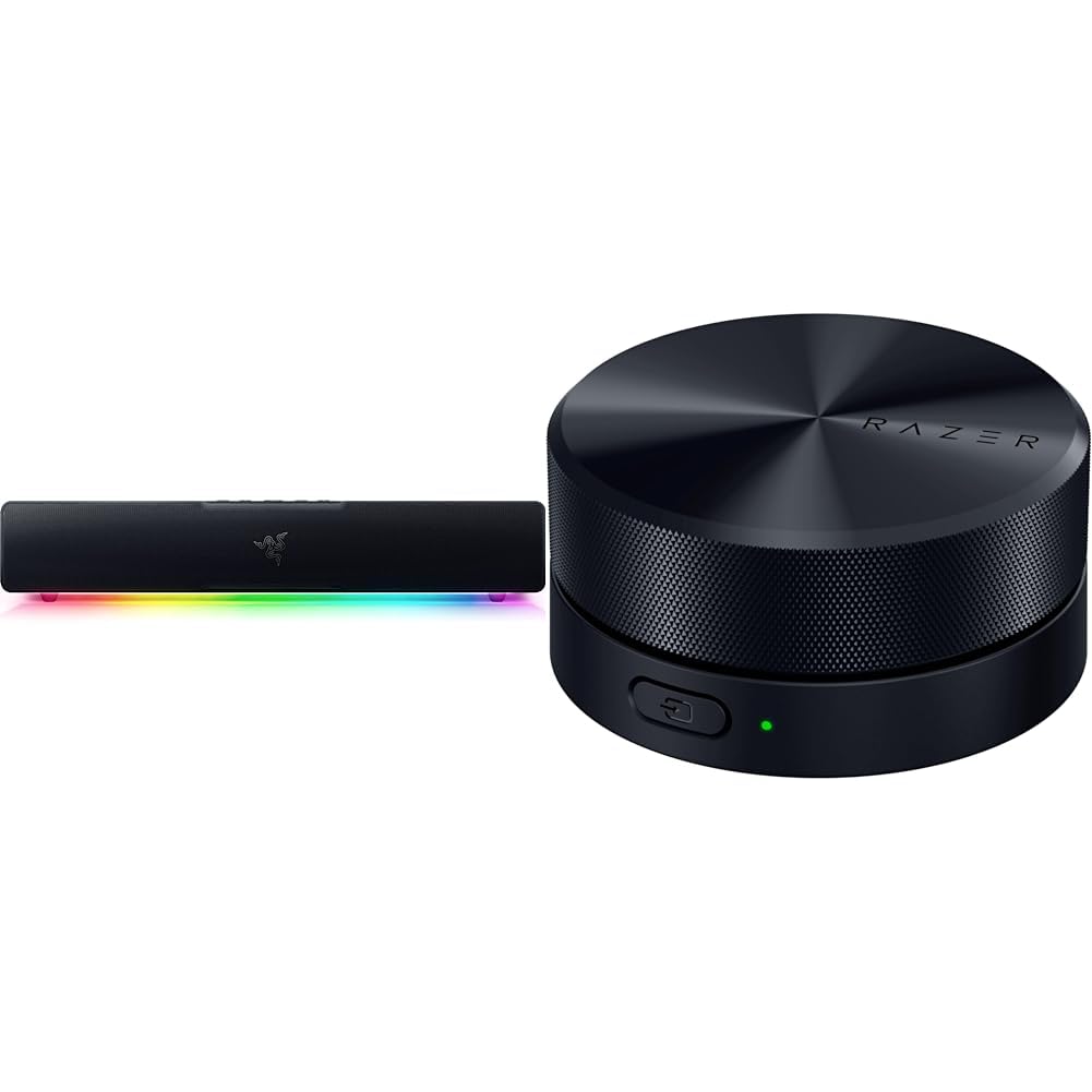 Razer Leviathan V2 X PC Soundbar - Compact Chroma RGB Design, Bluetooth 5.0, Wireless Control Pod, Advanced Audio Control for Nommo V2 & Leviathan V2 Speakers - Perfect for Gaming, Movies, and Home Office Setup