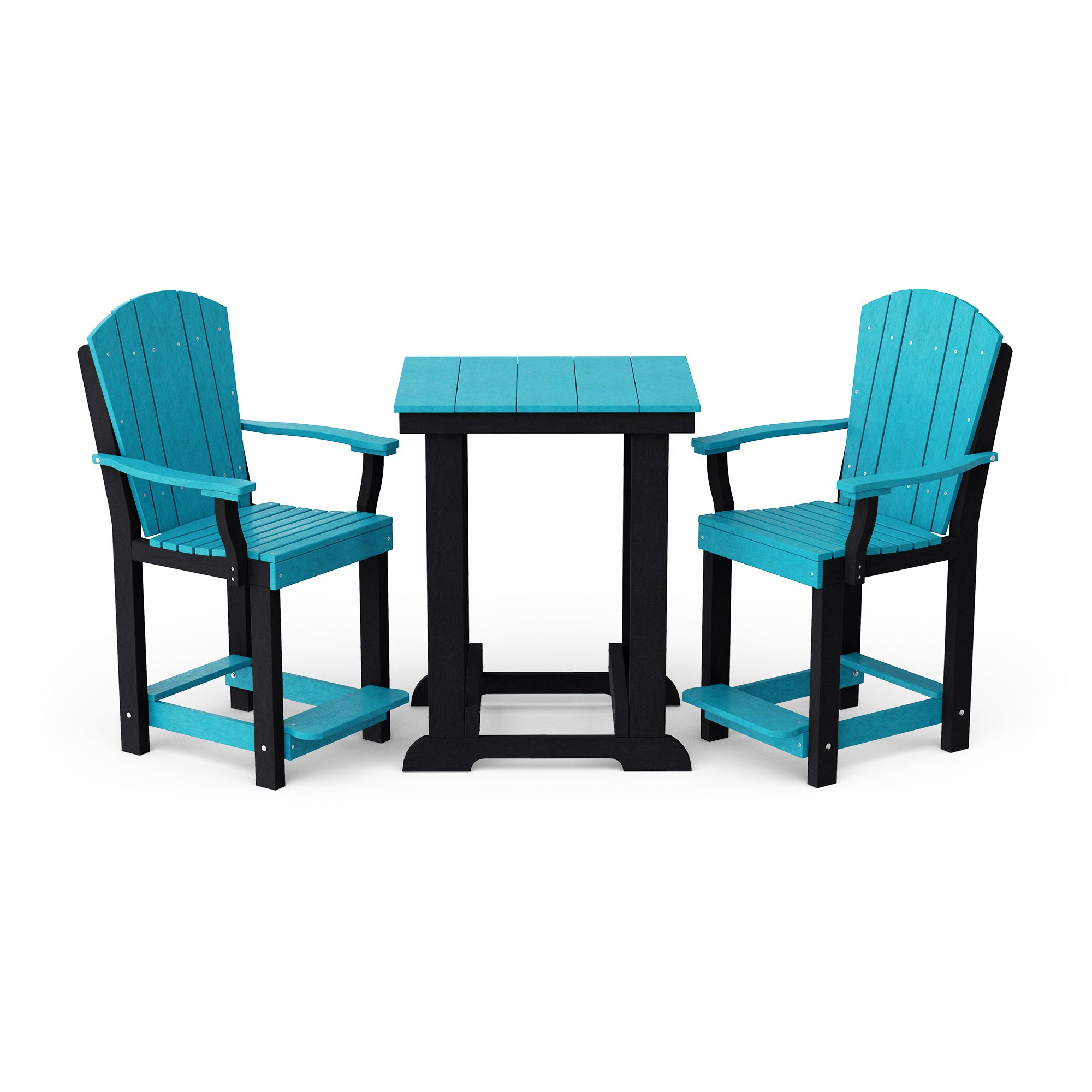 Heritage 3-Piece Patio Counter Height Bar Set - Outdoor Bistro Table & Stools for Backyard, Deck, Garden, Poolside Dining & Entertaining