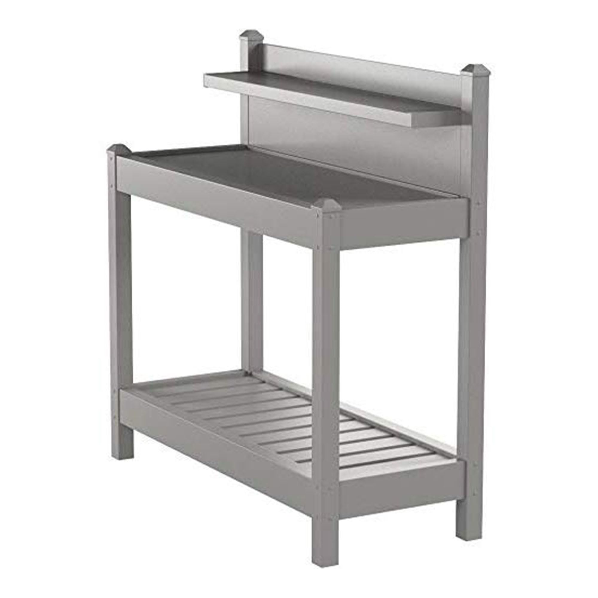 Durable Greenfield PVC Vinyl Indoor/Outdoor Potting Bench with Storage Shelf - Perfect for Gardening, Plant Care & Tool Organization - Ideal for Patio, Greenhouse & Backyard Use (Mocha)