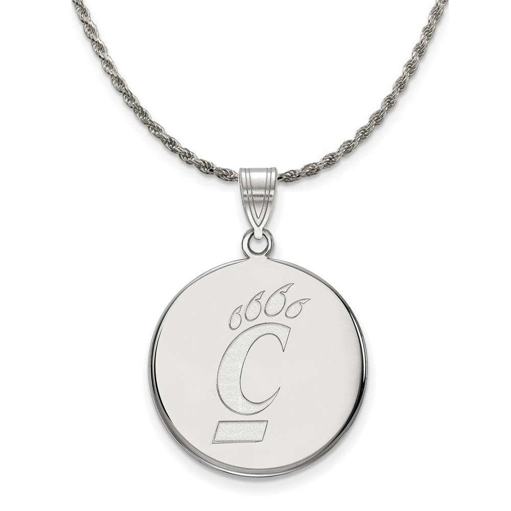 Black Bow Sterling Silver Cincinnati Logo Necklace for Graduation Gifts