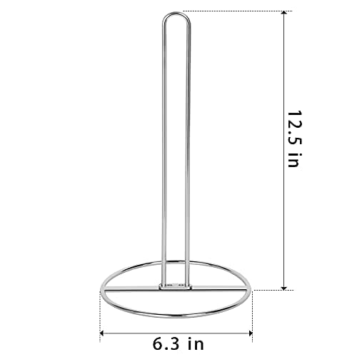OBODING Countertop Paper Towel Holder - Stainless Steel Kitchen Towel Stand Organizer for Standard & Large Rolls | Perfect for Kitchen, Office, RV & Restaurant Use (Silver)