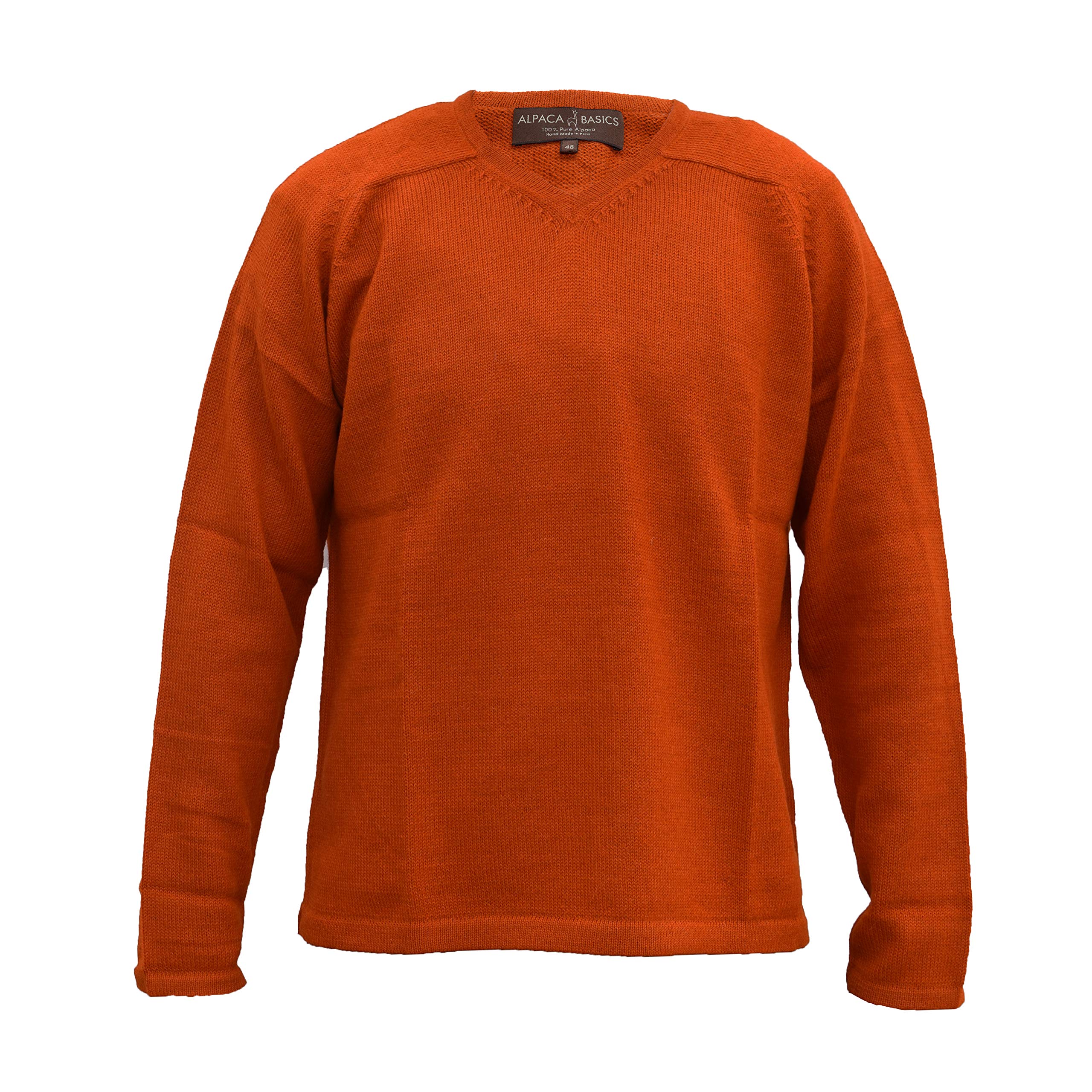 Premium 100% Alpaca Wool V-Neck Sweater for Men - Handmade Soft & Warm Alpaca Basics Pullover - Perfect for Winter, Fall & Casual Outfits