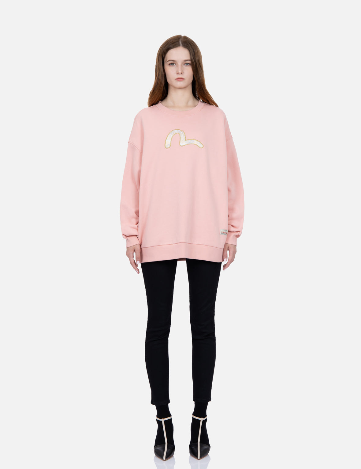Stylish Brocade Seagull Appliqué Sweatshirt for Women - Trendy Embellished Pullover for Casual Wear & Fall Fashion